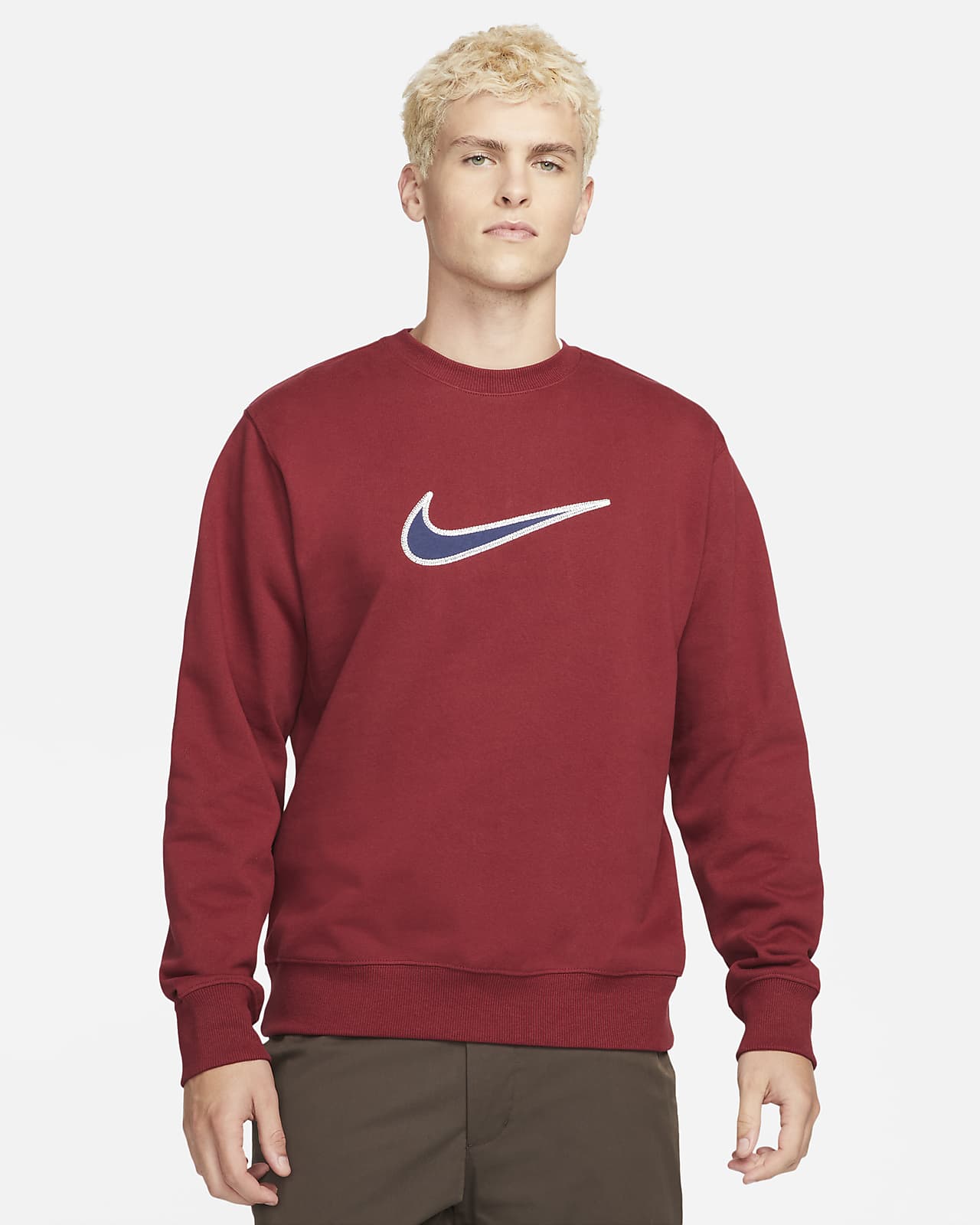Sweat-shirt en tissu Fleece Nike Sportswear Swoosh pour Homme