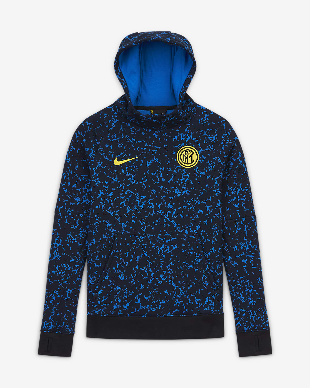 Felpa pullover da calcio in fleece con cappuccio Inter - Ragazzi. Nike CH