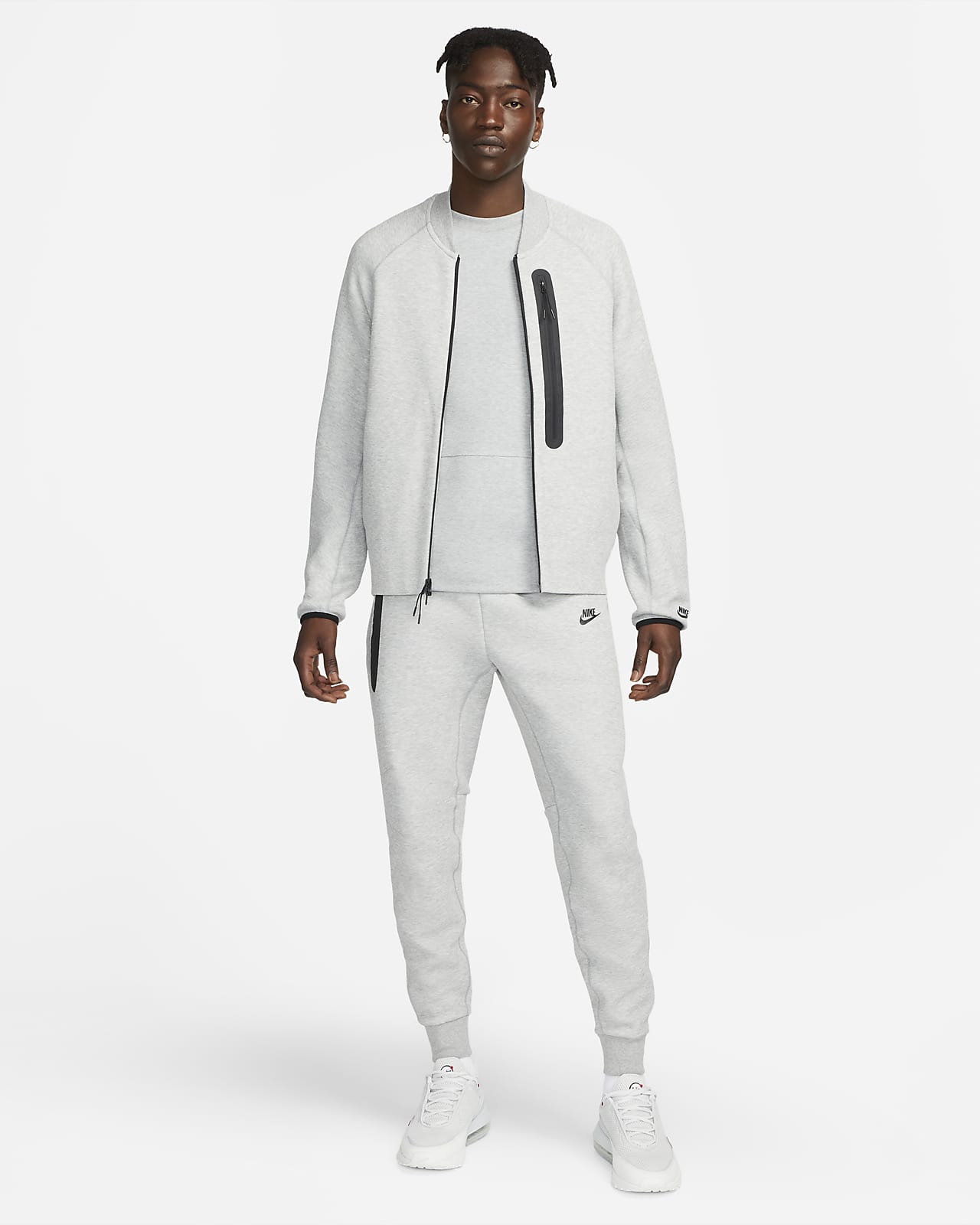 Women's Nike Sportswear Tech Fleece Pants 2XL Zipper White Black Training  Casual