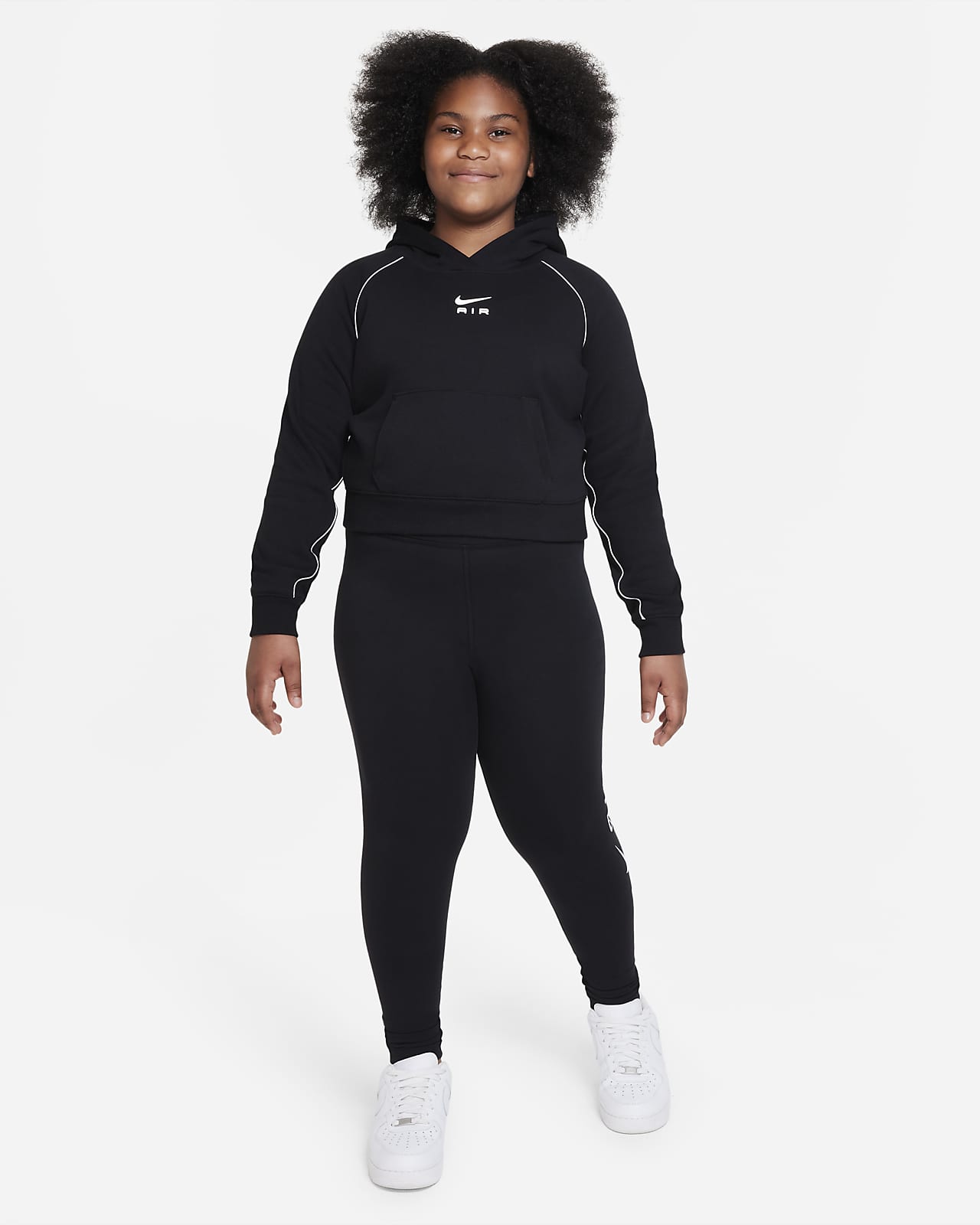 Nike Air Older Kids' (Girls') French Terry Cropped Hoodie (Extended ...