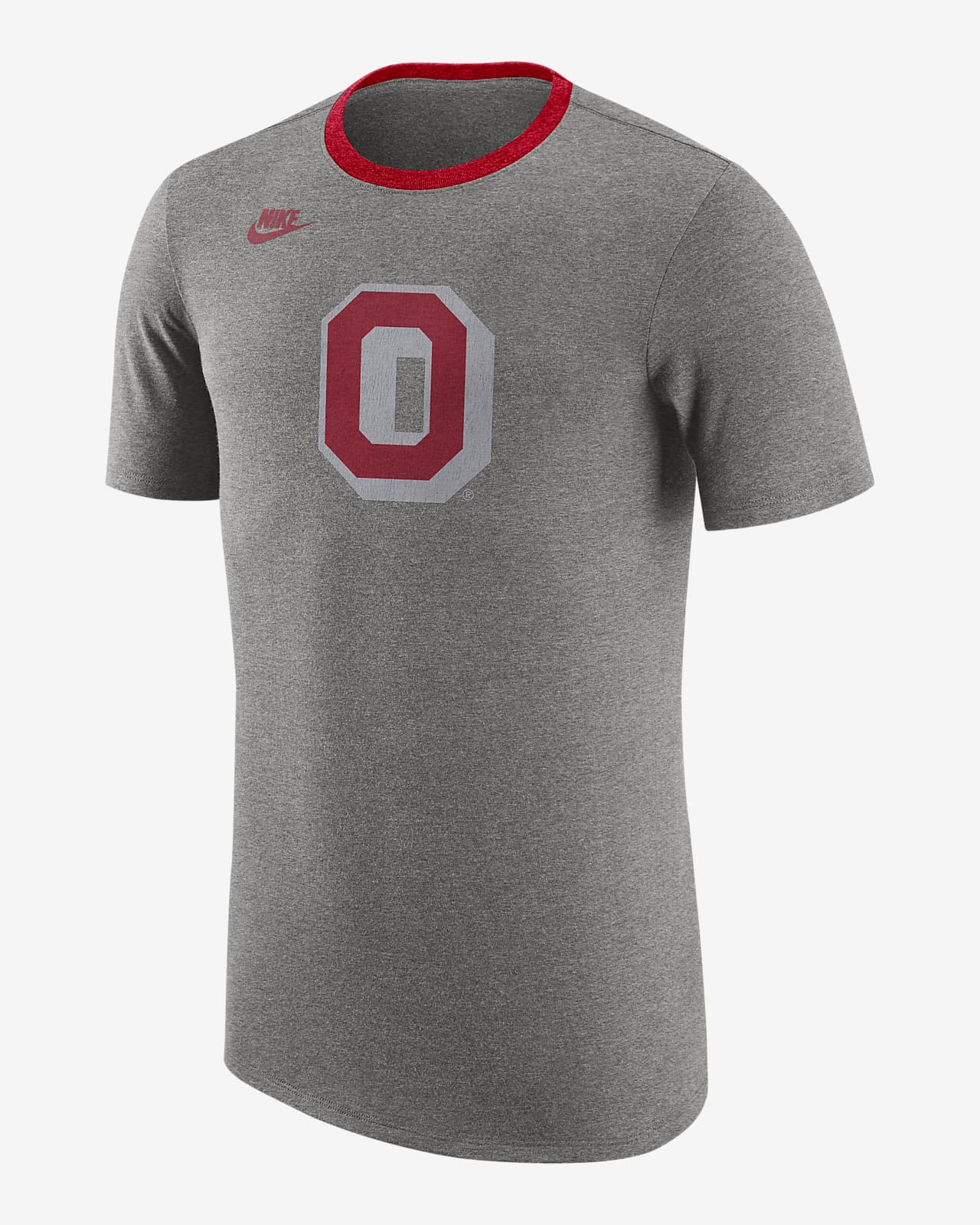 red and gray nike shirt