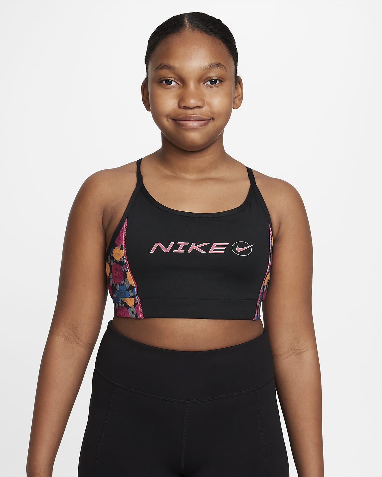 Nike Indy Icon Clash Big Kids' (Girls') Sports Bra (Extended Size)