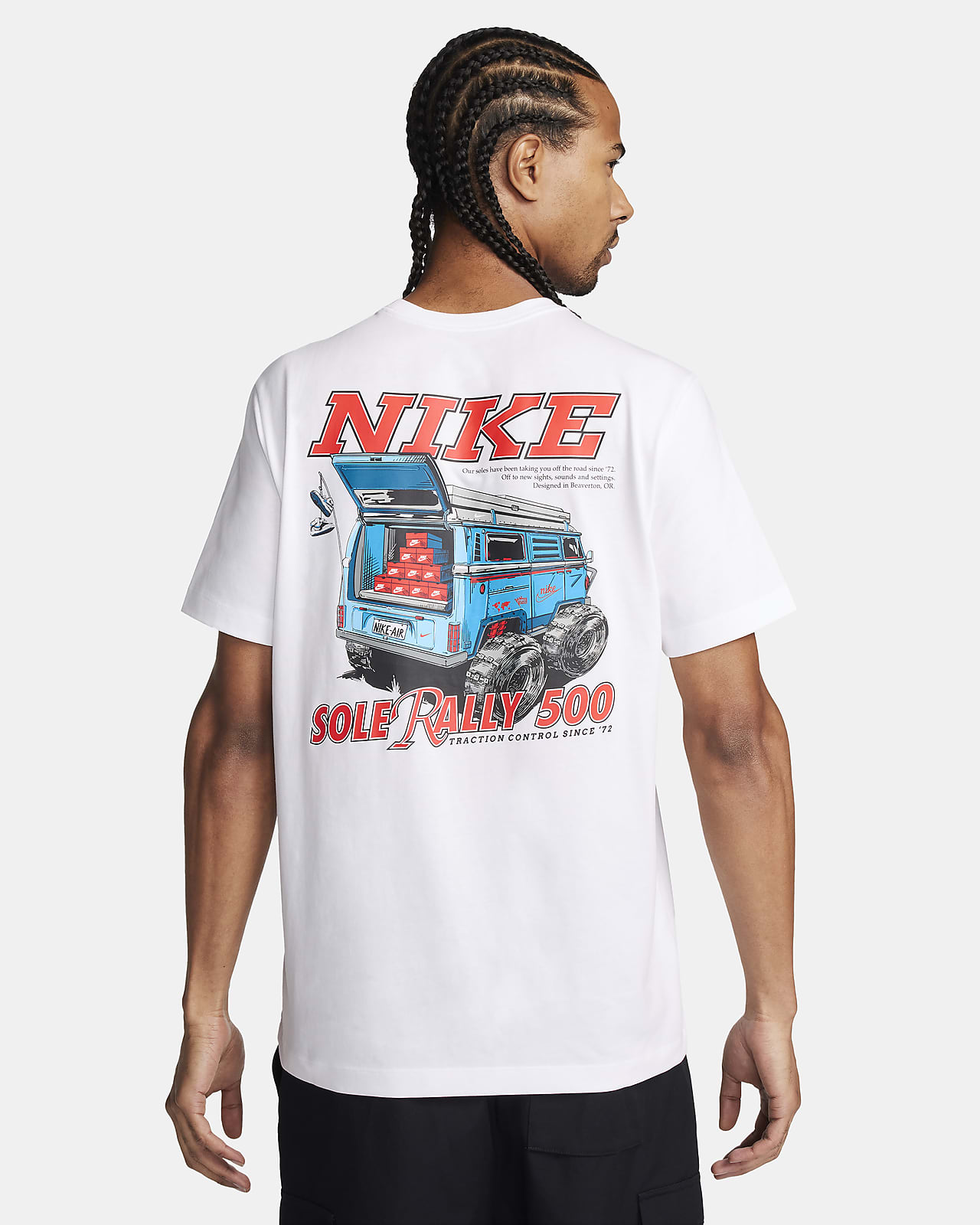 Nike Men's Sportswear Sole Rally Short Sleeve Graphic T-Shirt, Medium, White
