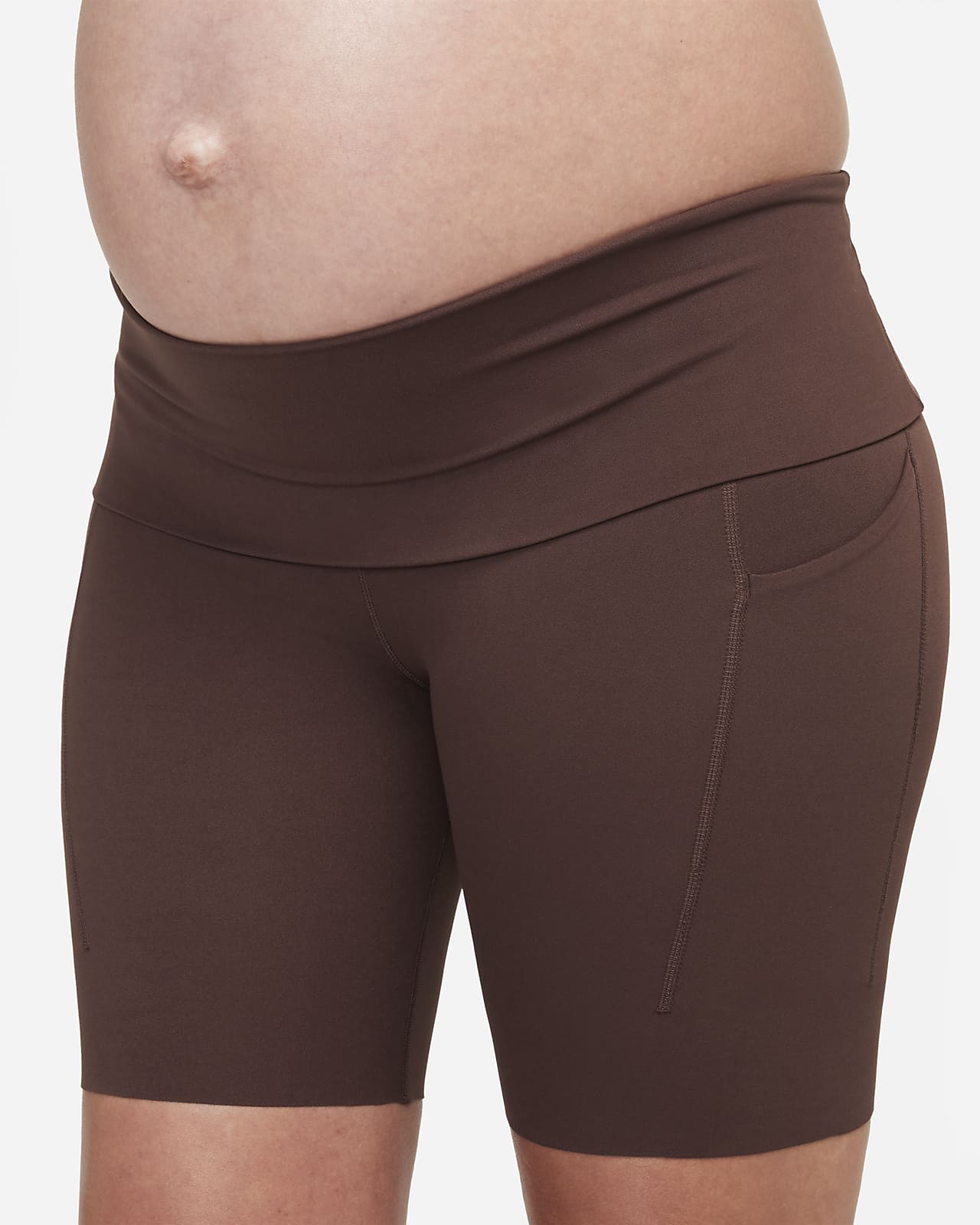 Shorts de ciclismo de maternidad de tiro alto de 20 cm de sujeción ligera  con bolsillos para mujer Nike Zenvy (M)