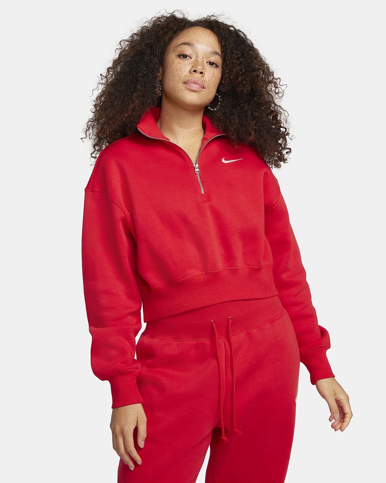 Nike Sportswear Phoenix Fleece Women's 1/2-Zip Cropped Sweatshirt.