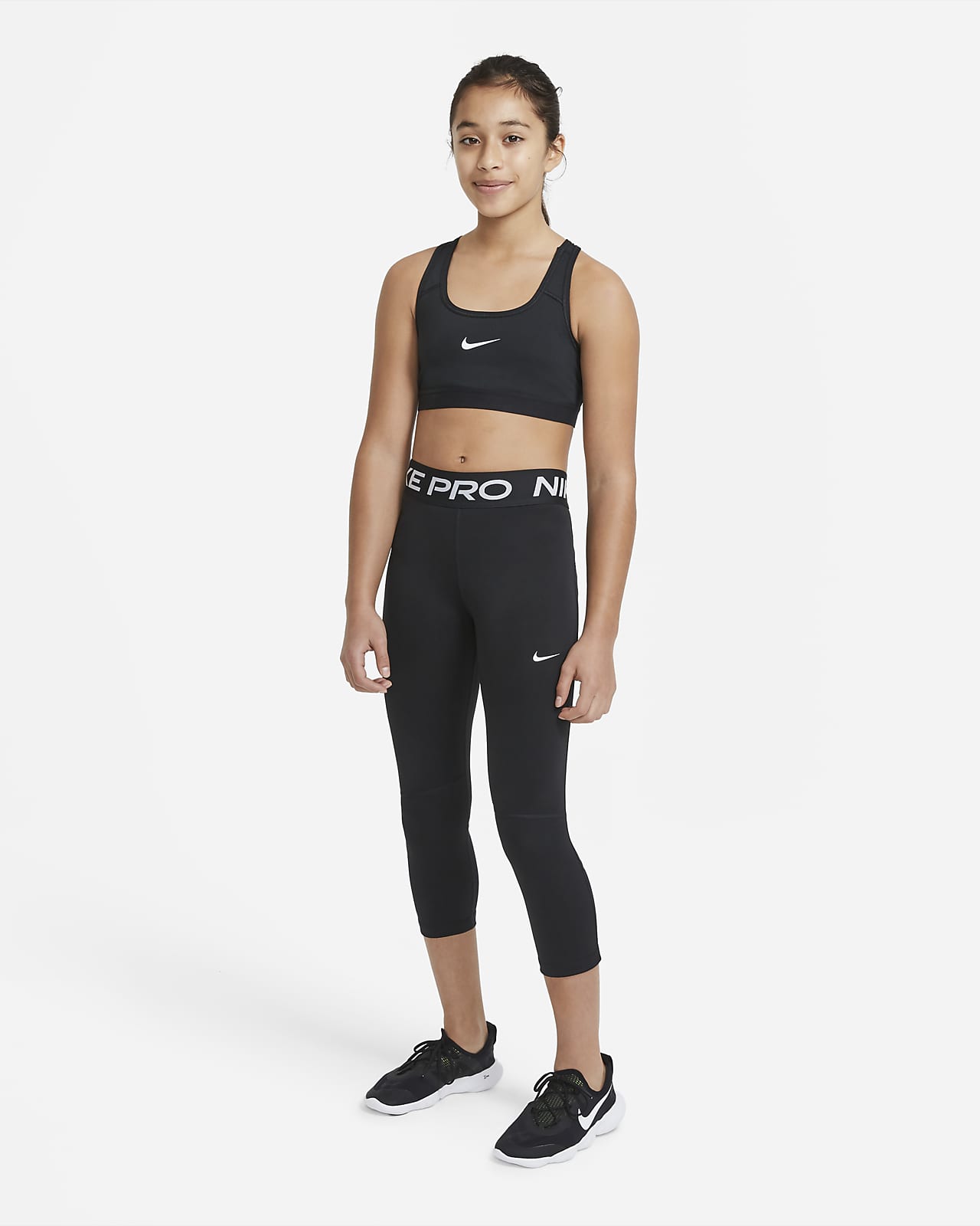 Women's Cropped Nike Pro 3/4 Capri Sports Leggings in Grey and White Galaxy  Design - XS - St Cyr Vintage