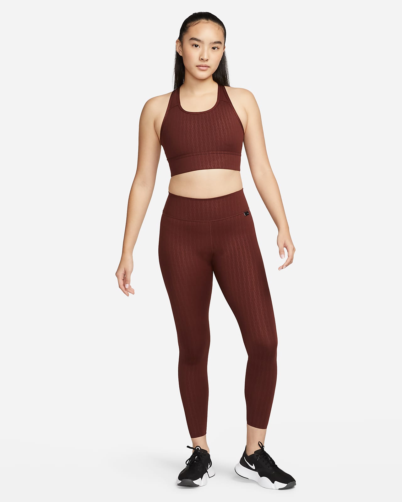 Nike Dri-FIT One Luxe Women's Mid-Rise Printed Leggings Size XL (Brown)