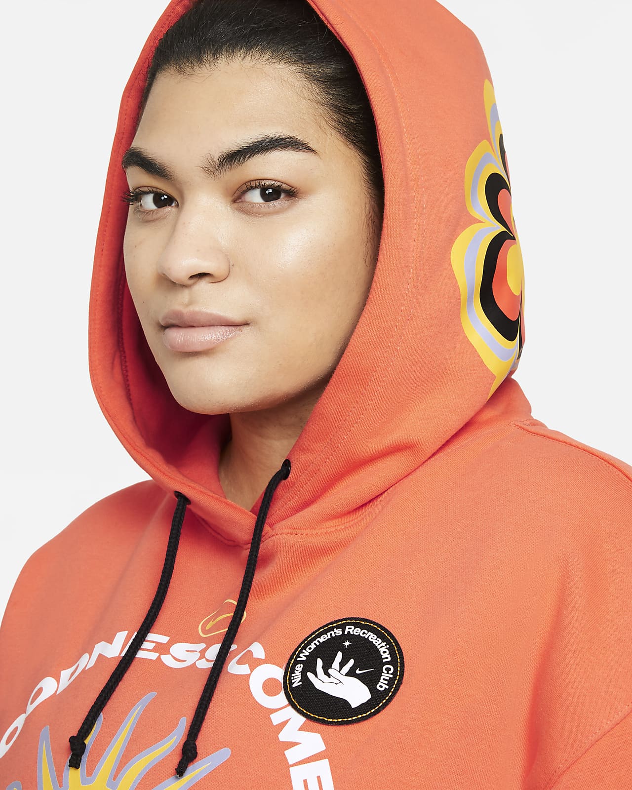 Plus size orange hoodie clearance