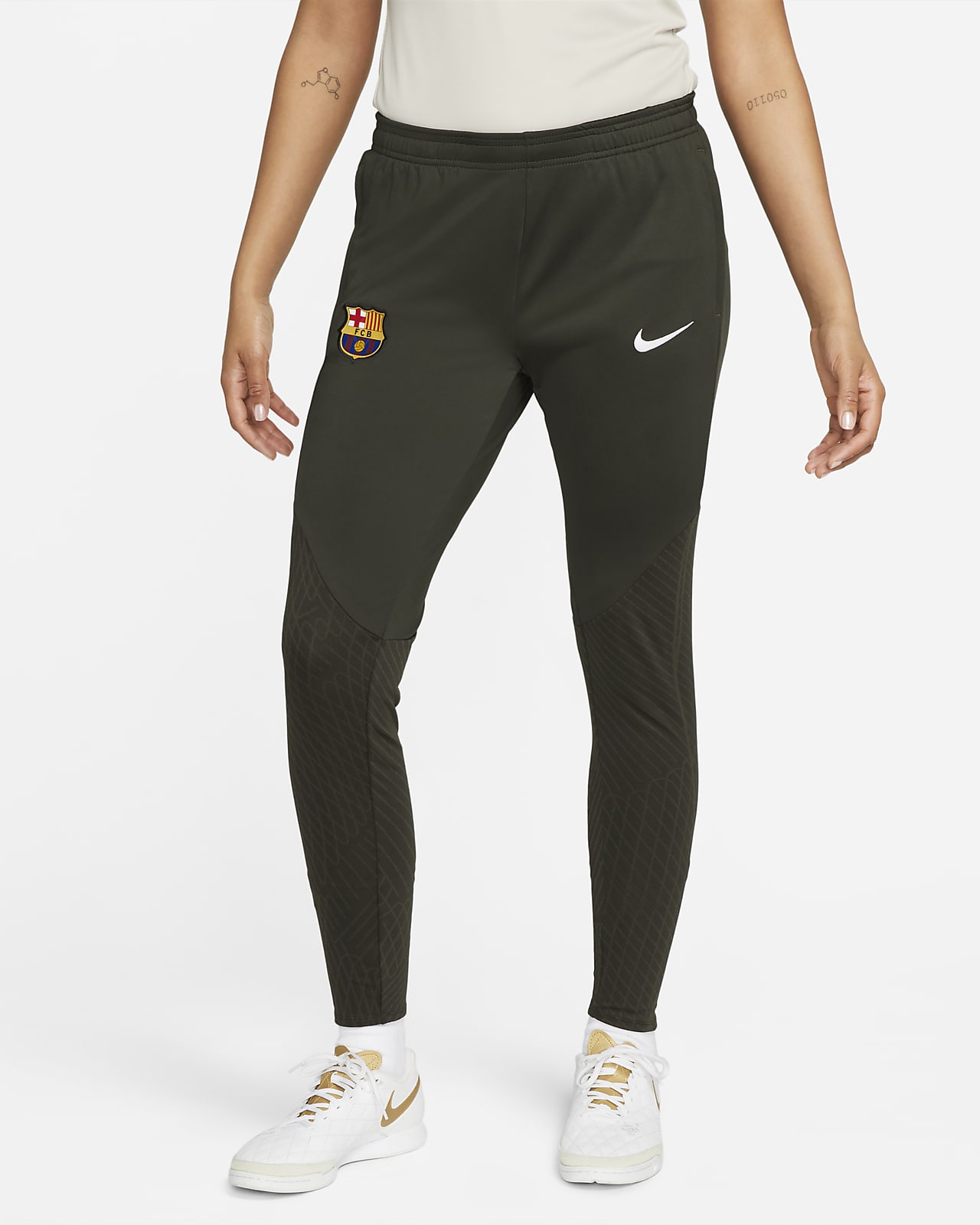 Damskie dzianinowe spodnie piłkarskie Nike Dri-FIT FC Barcelona Strike