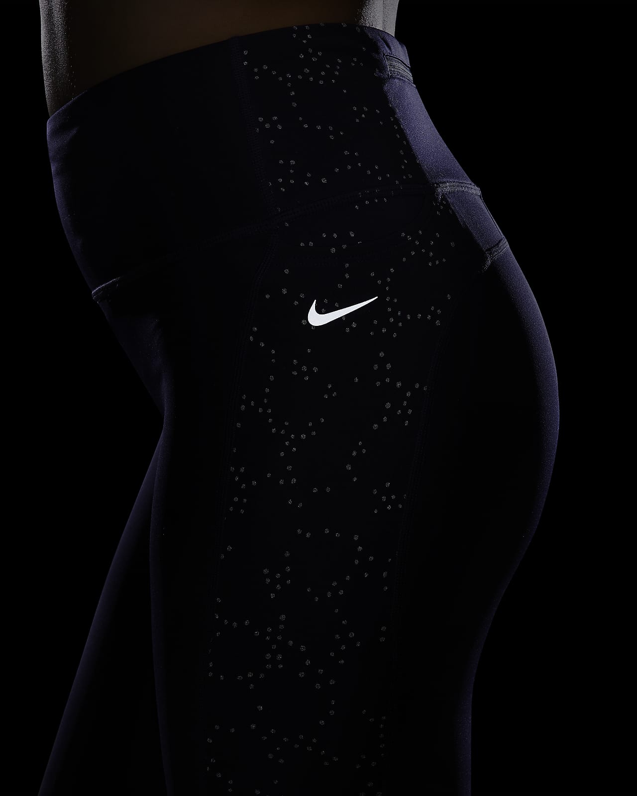 Nike Dri-FIT Fast 7/8 Leggings in Black and Silver [FB4579-010] 