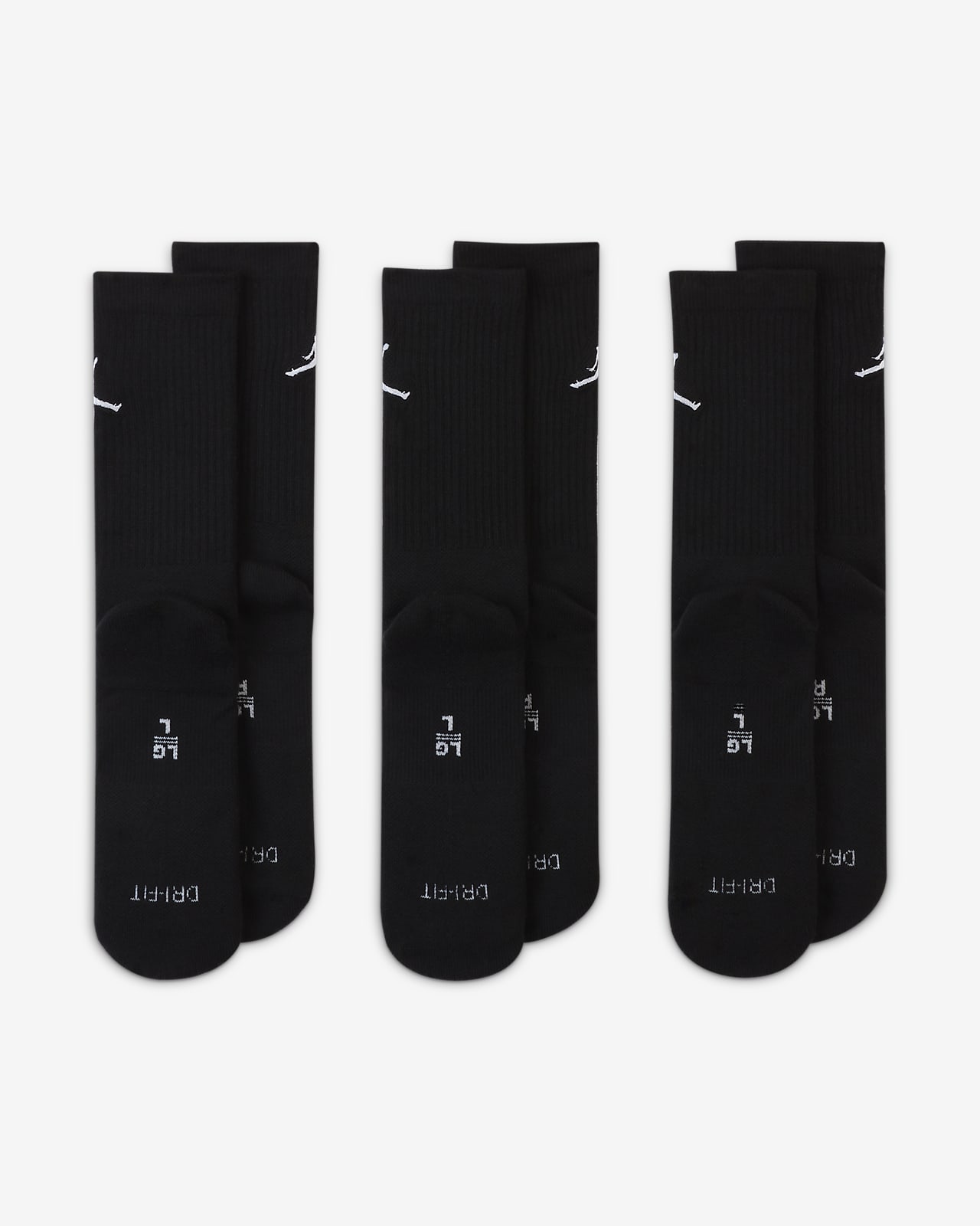 Jordan Everyday Max Unisex Crew Socks (3 Pack). Nike AT
