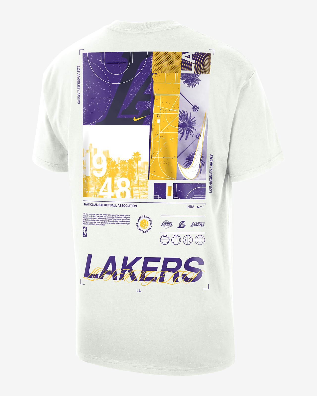 White Jordan NBA Los Angeles Lakers Max90 T-Shirt