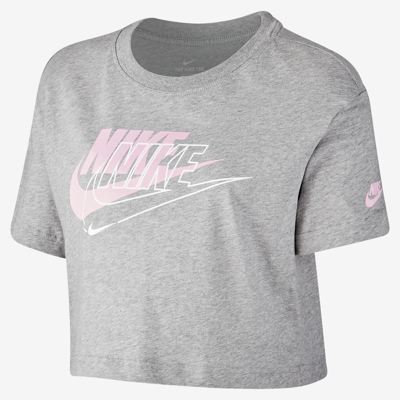 pink and gray nike shirt