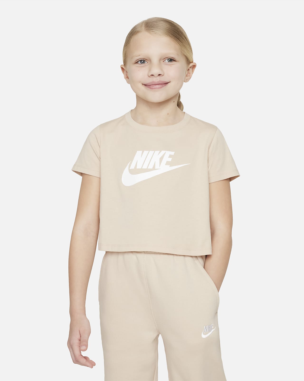 Nike sweat crop top and shorts set