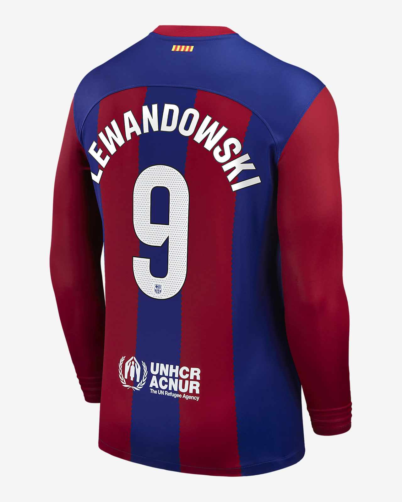 Camiseta De Fc Barcelona Titular Match Nike 2023/24 #9 Lewandowski - Adulto
