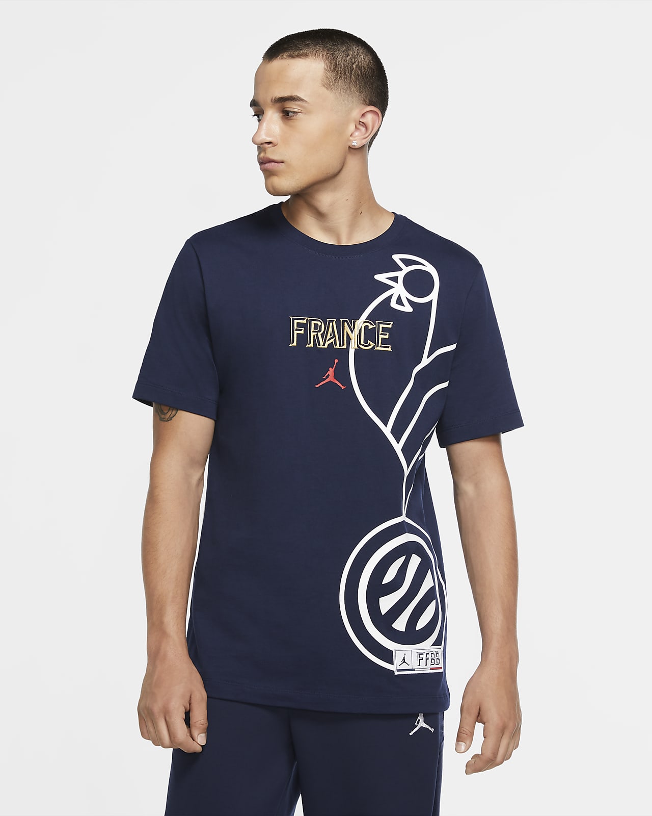 T-shirt con logo France Jordan FFBB - Uomo