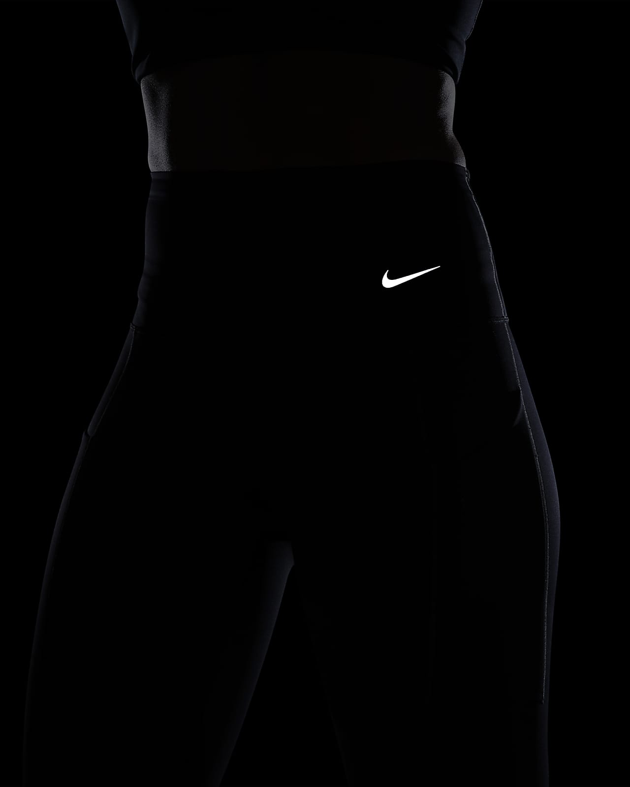 Nike Dri Fit Just Do It Black Cropped Running Leggings Woman's