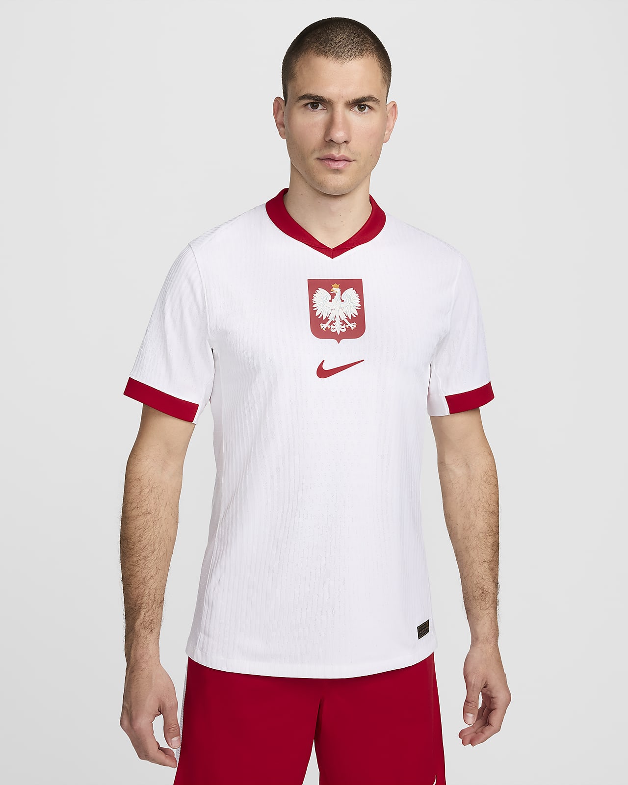 Camisola de futebol de manga curta Authentic Nike Dri-FIT ADV do equipamento principal Match Polónia 2024/25 para homem