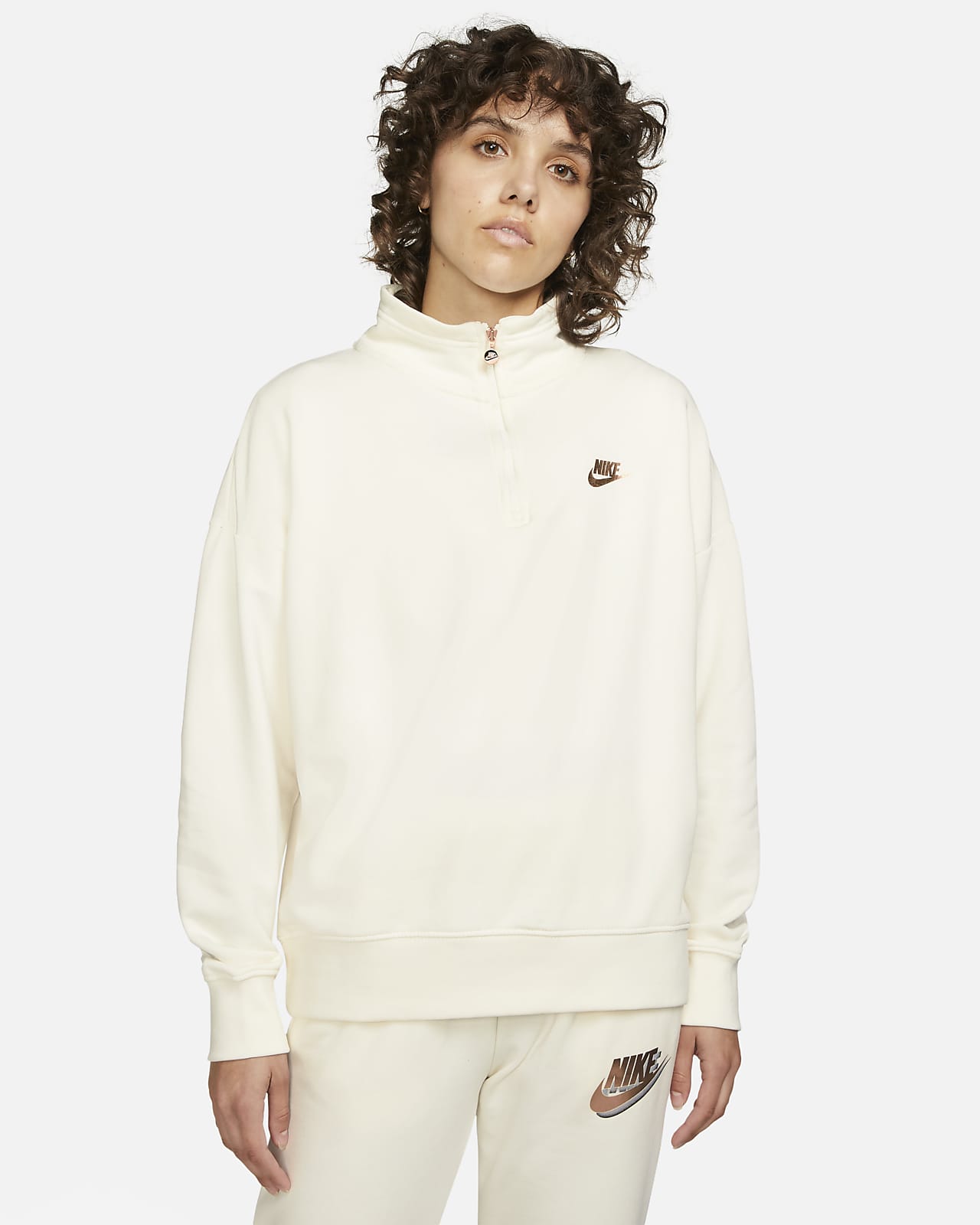 women's quarter zip sweatshirt nike