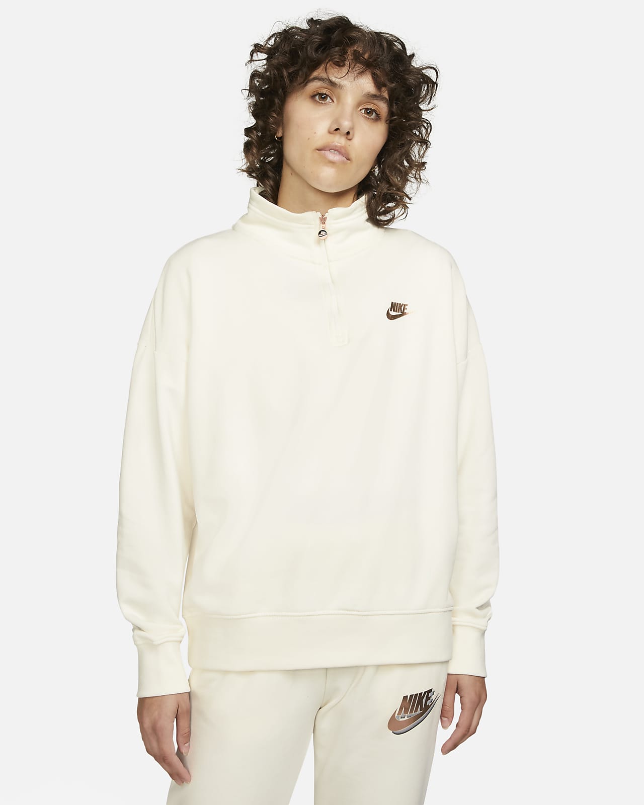 Nike Sportswear Damen-Fleece-Pullover mit Viertelreißverschluss