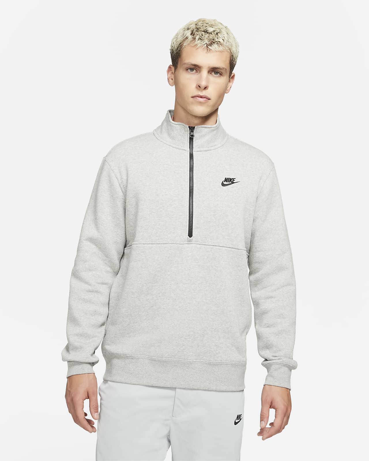 Nike Sportswear Club Sudadera de media cremallera cepillada en la parte  trasera - Mujer. Nike ES