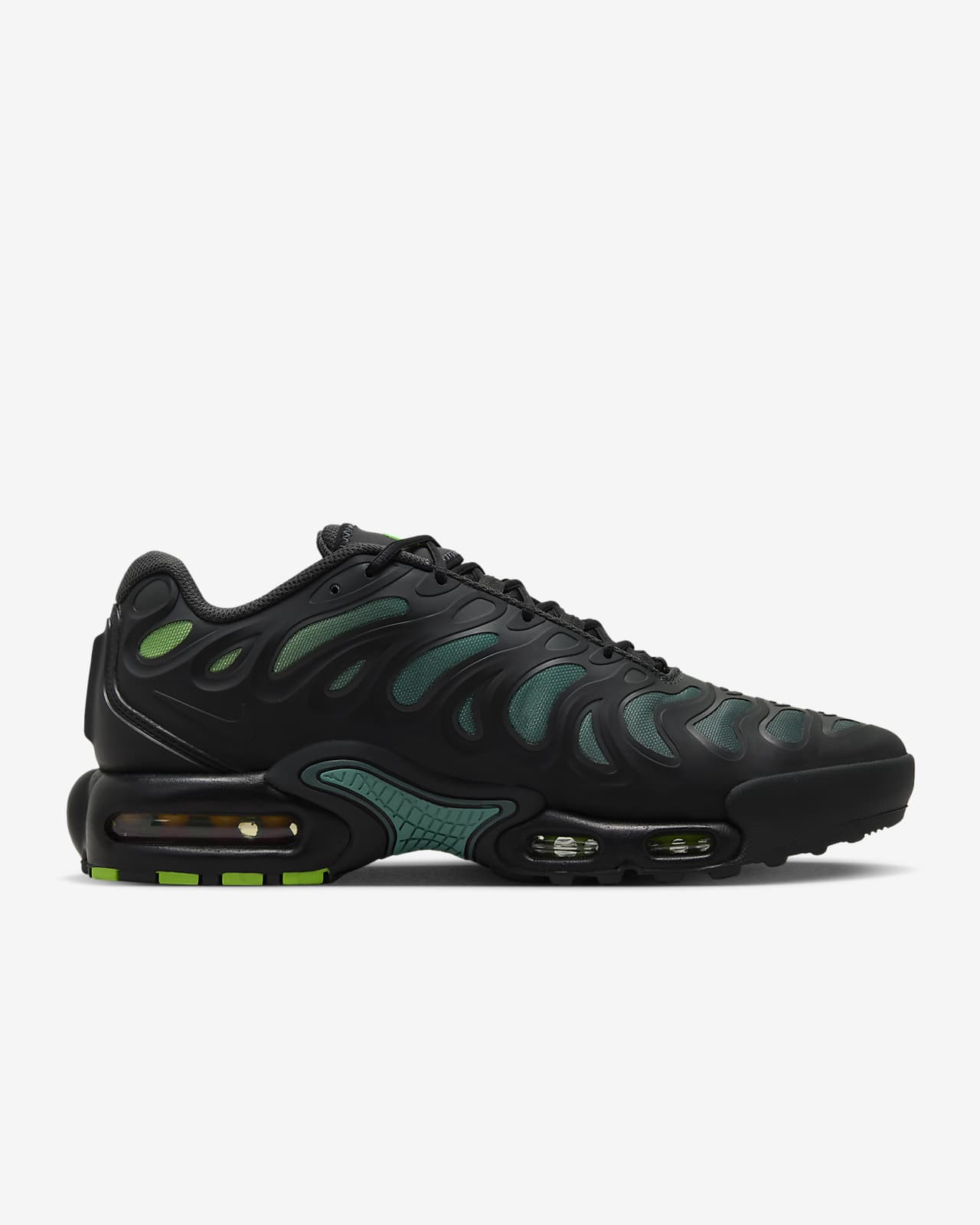 Men's nike black sale and green shoes