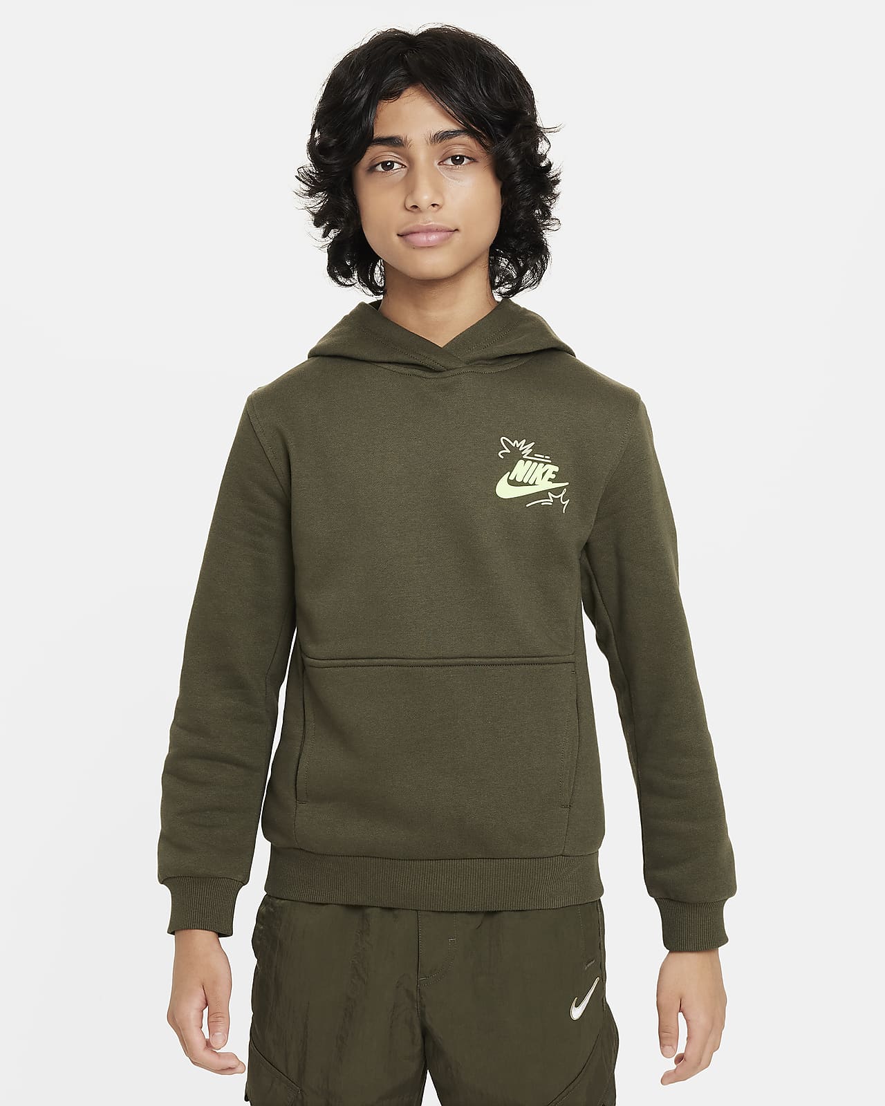 Sudadera con gorro sin cierre para ni o talla grande Nike