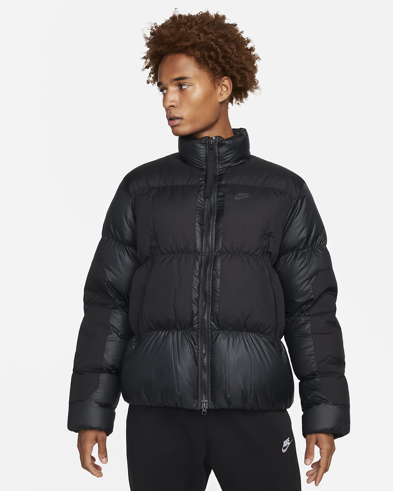 grey nike puffer coat