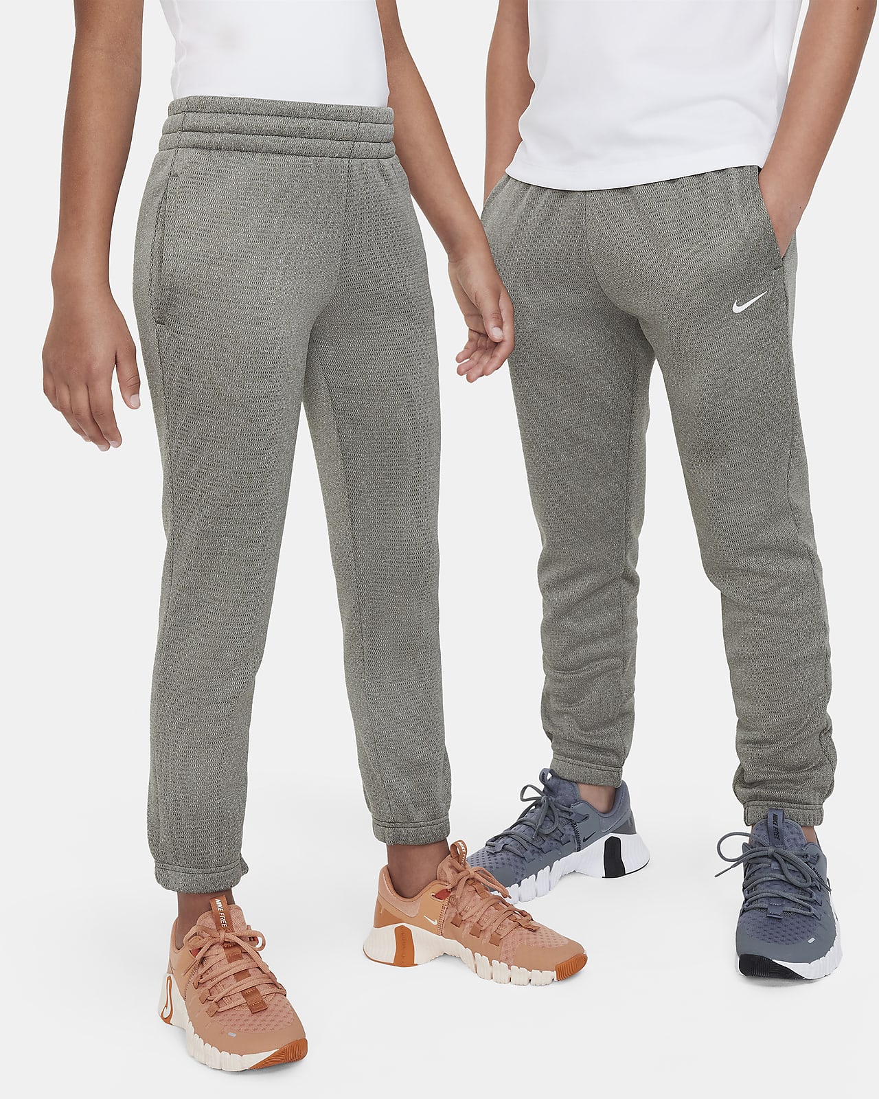 Nike Womens Therma Fit French Terry Fleece Pants - Grey