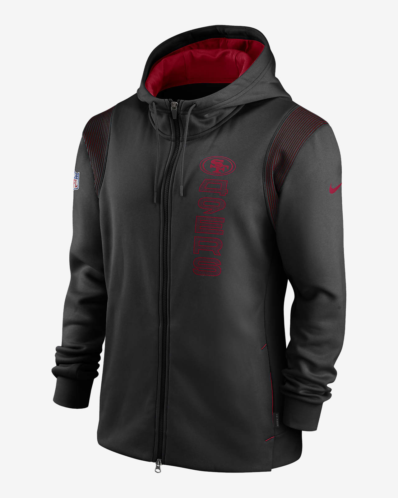 San Francisco 49ers Nike Sideline Logo Performance Pullover Hoodie - Black