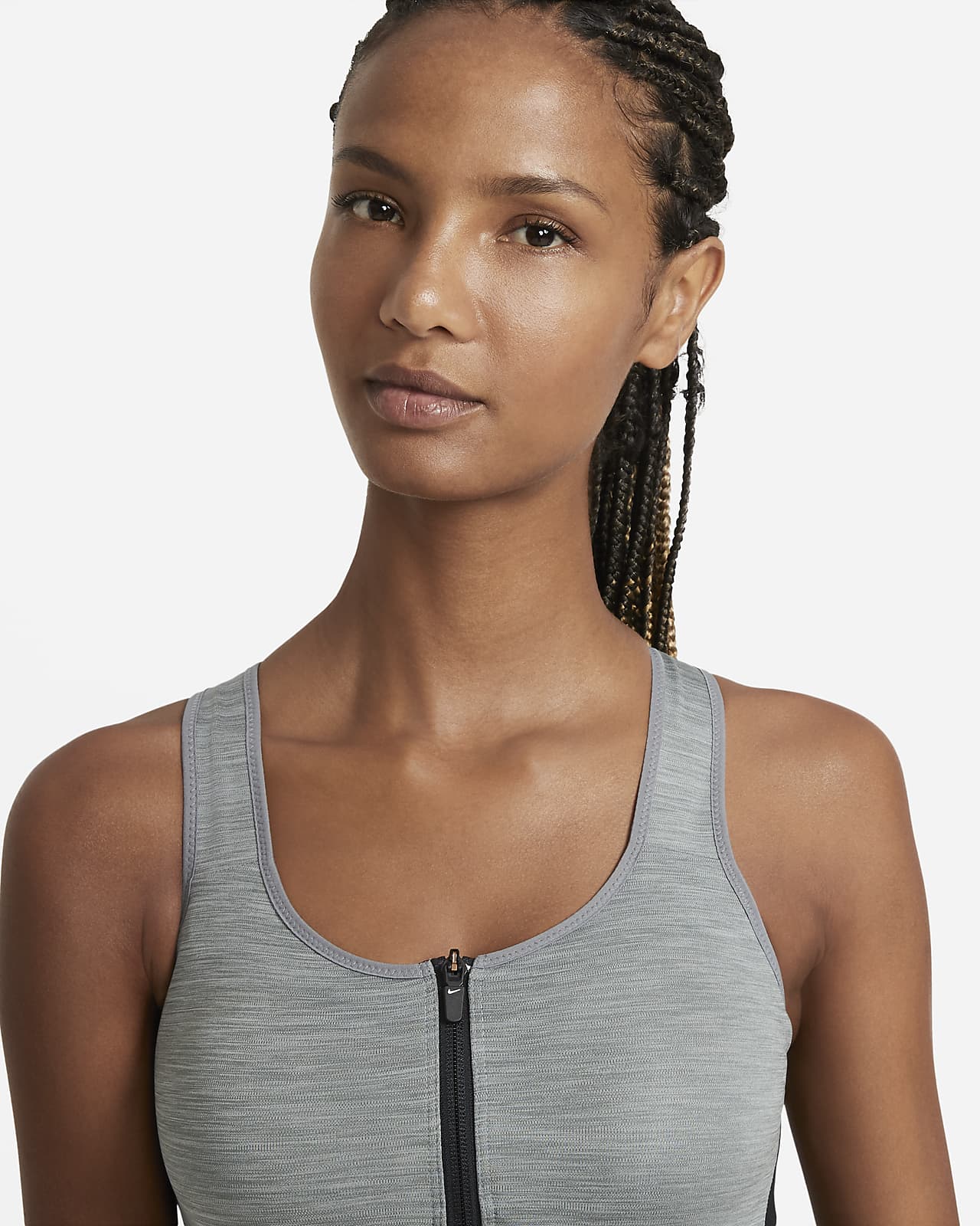 nike women's shape high support zip sports bra