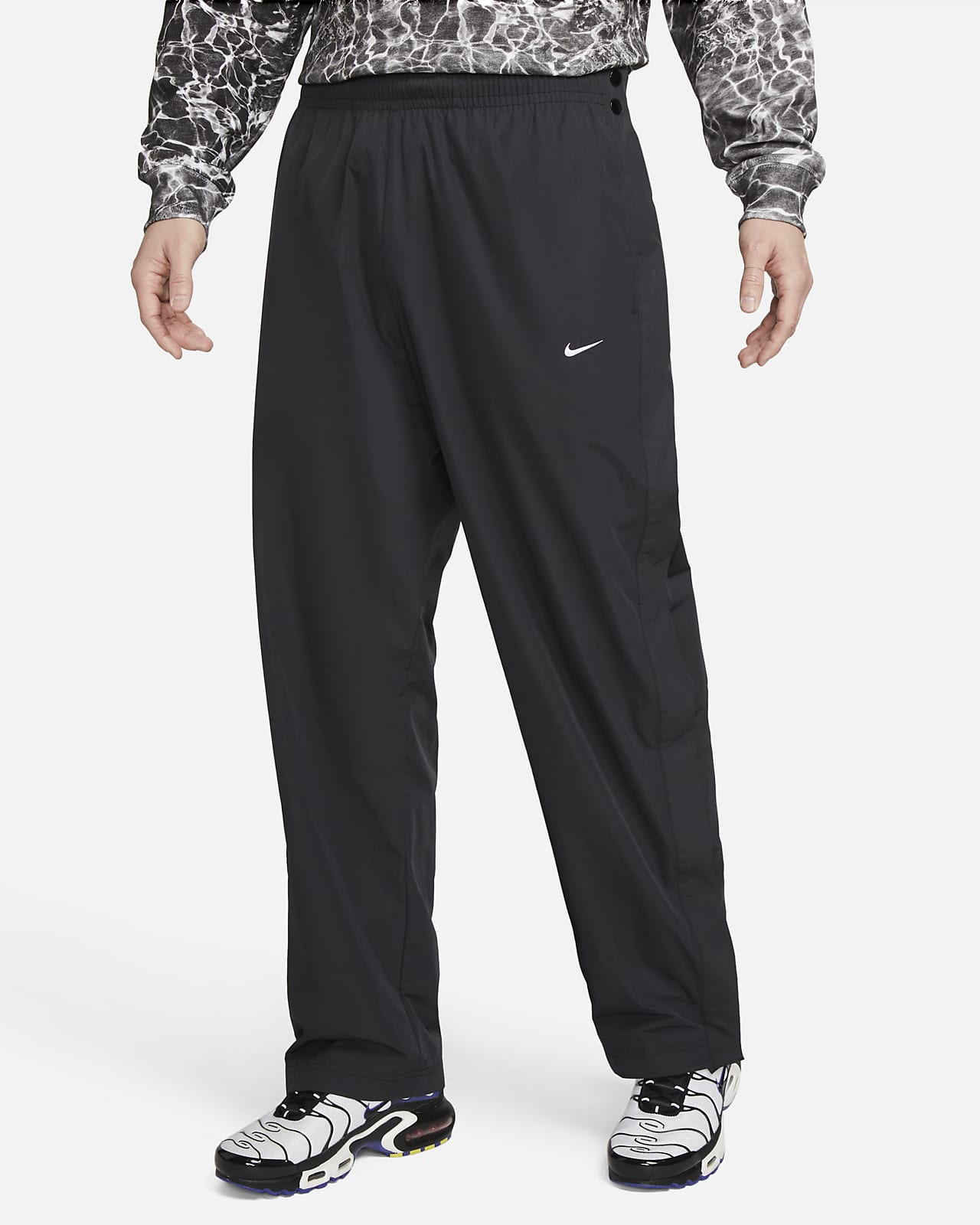Amazon.com: Deyeek Men's Tear Away Basketball Pants High Split Snap Button  Casual Post-Surgery Sweatpants with Pockets Black : Clothing, Shoes &  Jewelry