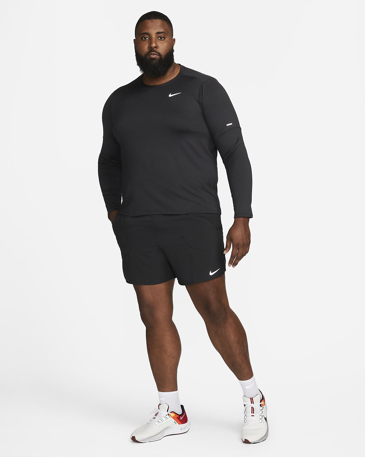 Nike Suéter Meio Zíper Dri Fit Element Preto