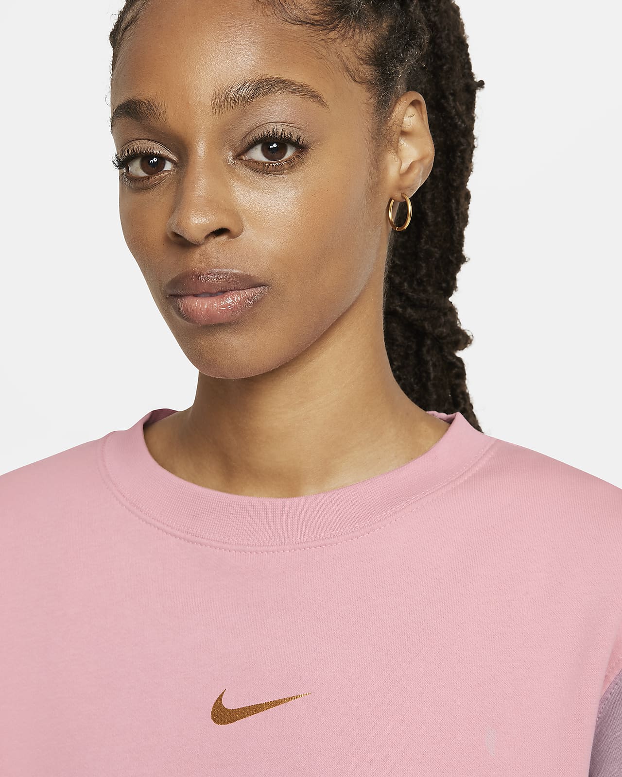 nike pink swoosh sweatshirt