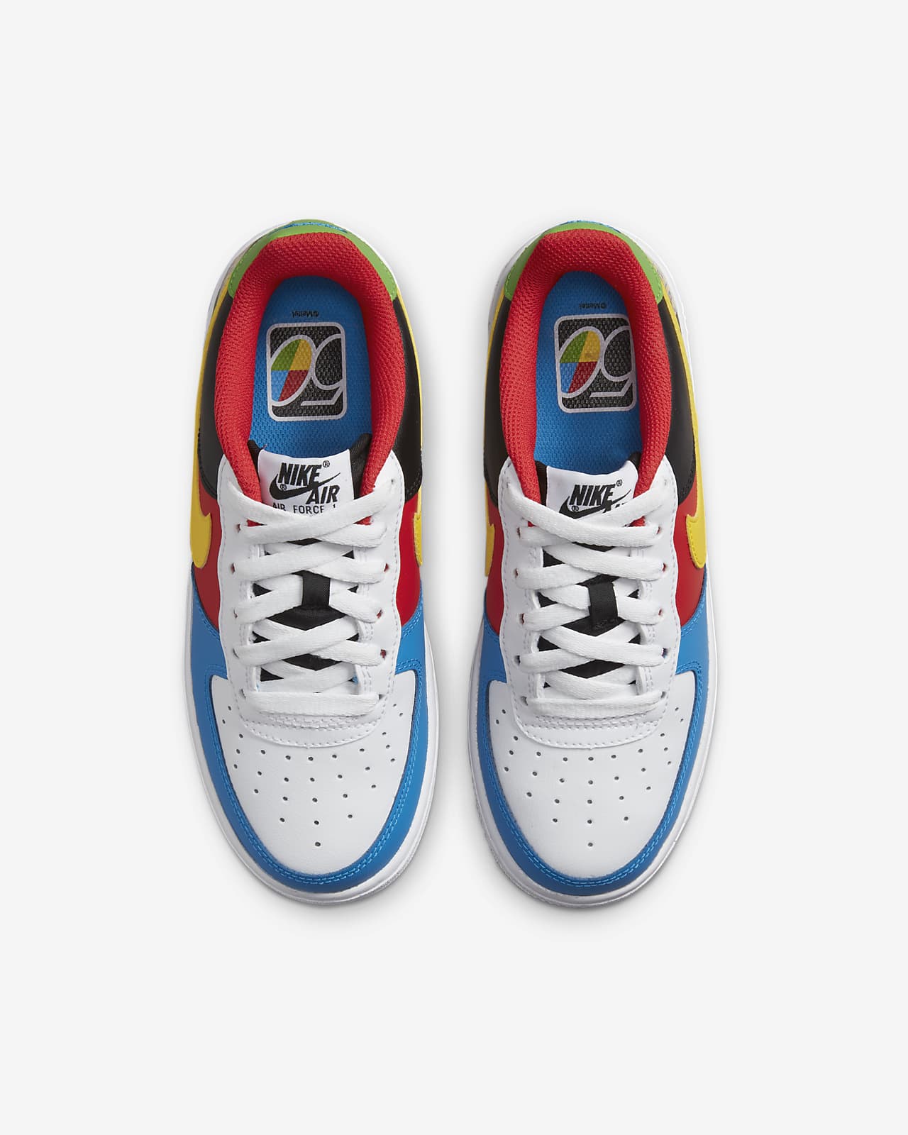  Nike Kids Air Force 1 Lv8 GS Basketball Shoe (3.5)  Black/Multicolor
