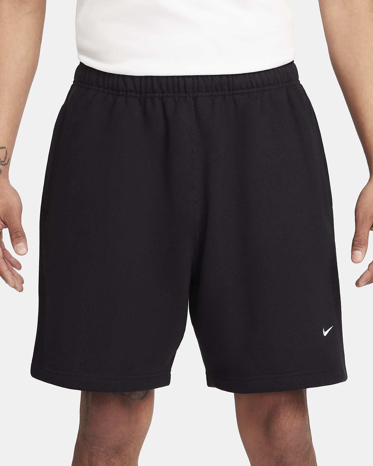 Nike Solo Swoosh Fleece Shorts en color Preto