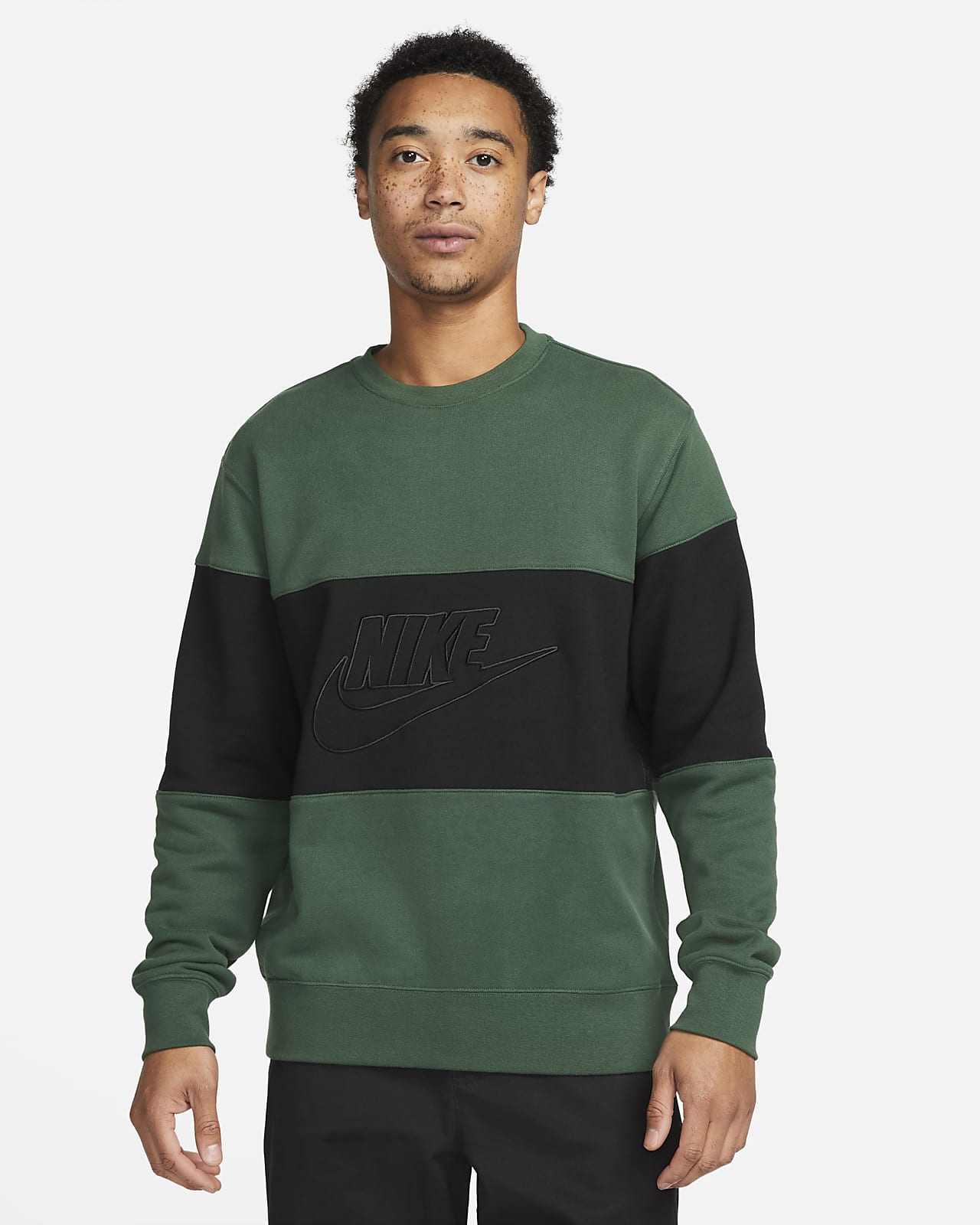 Nike Club Men's French Terry Colour-Blocked Crew