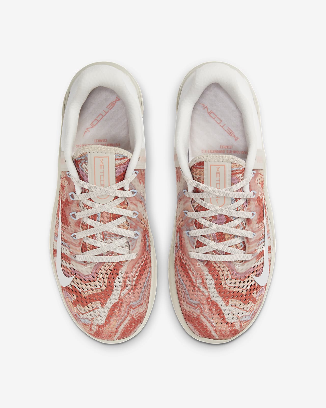 nike training metcon trainers in white and orange