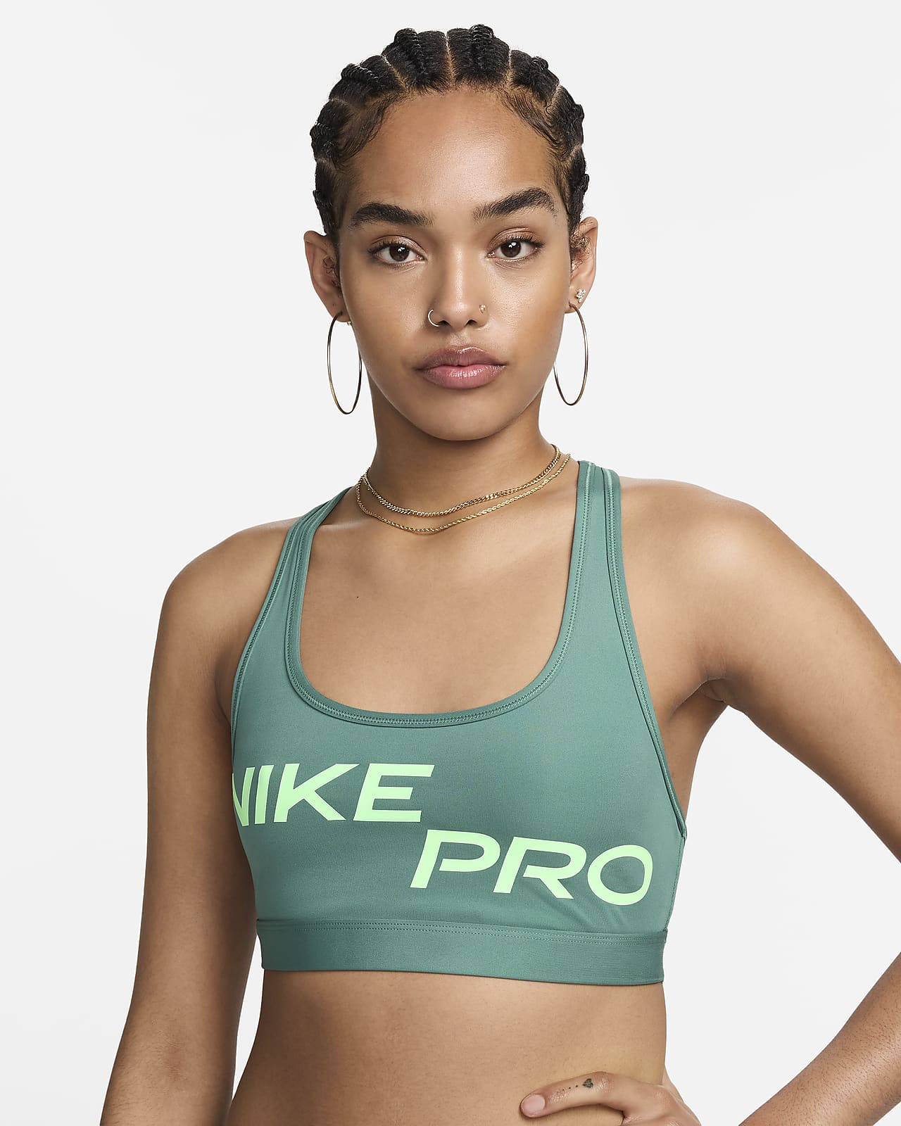 Bra deportivo sin almohadilla con gráfico para mujer Nike Pro Swoosh Light Support