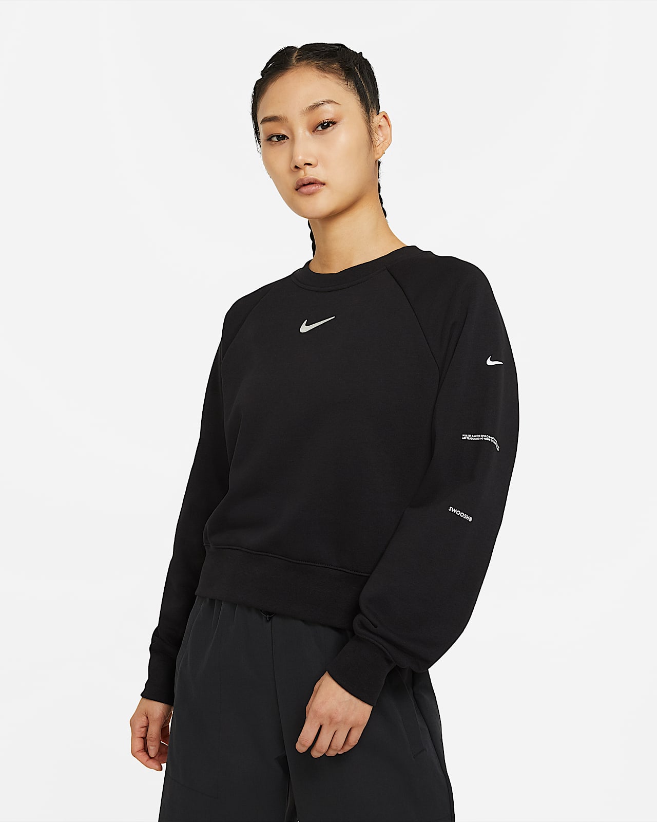 nike sportswear swoosh french terry crew