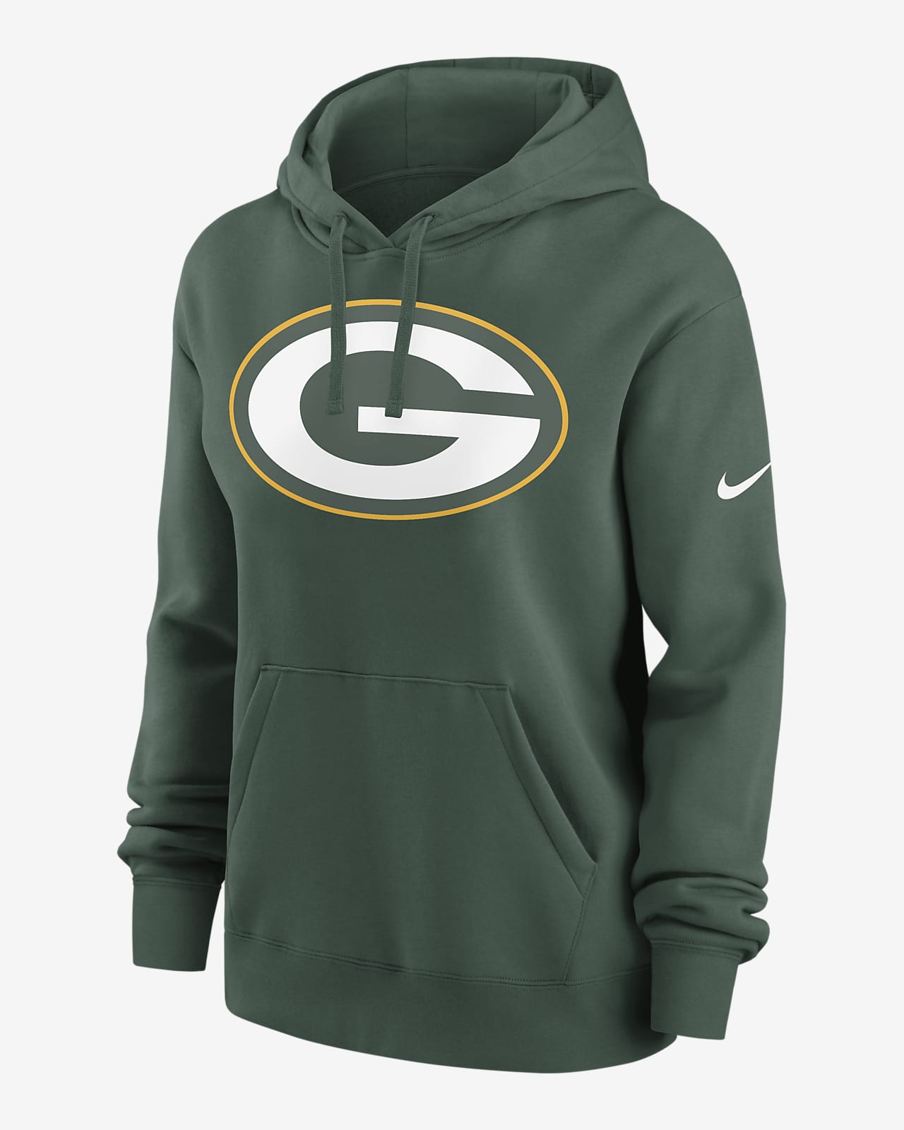 Nike Women's Logo Club (NFL Green Bay Packers) Pullover Hoodie in Green, Size: Small | 00Z53EE7T-D9C