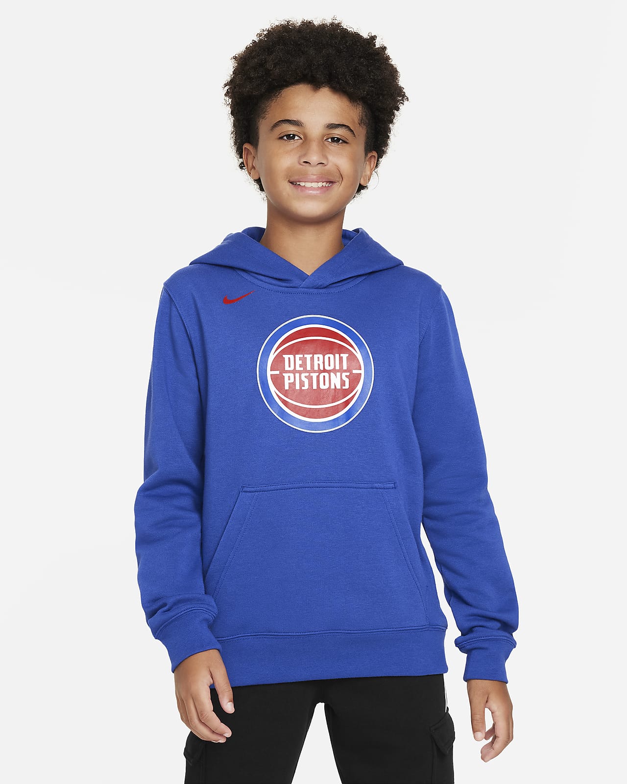 Detroit Pistons Older Kids' Nike NBA Fleece Pullover Hoodie. Nike AT