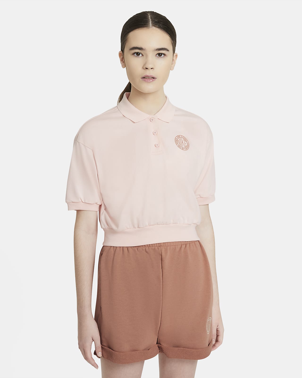 nike cropped polo