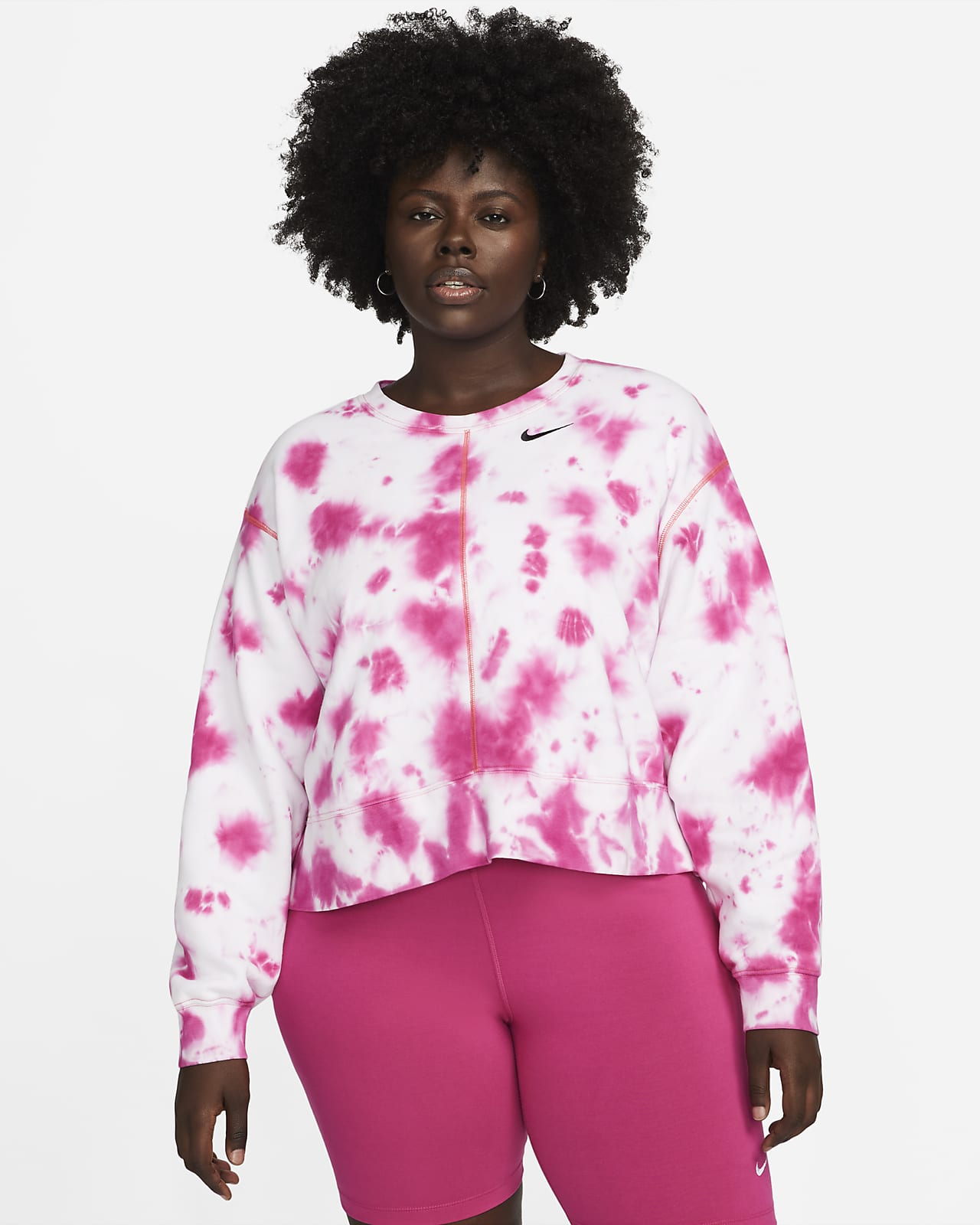Nike Sportswear Women'S Oversized Fleece Tie-Dye Crew Sweatshirt (Plus  Size). Nike.Com