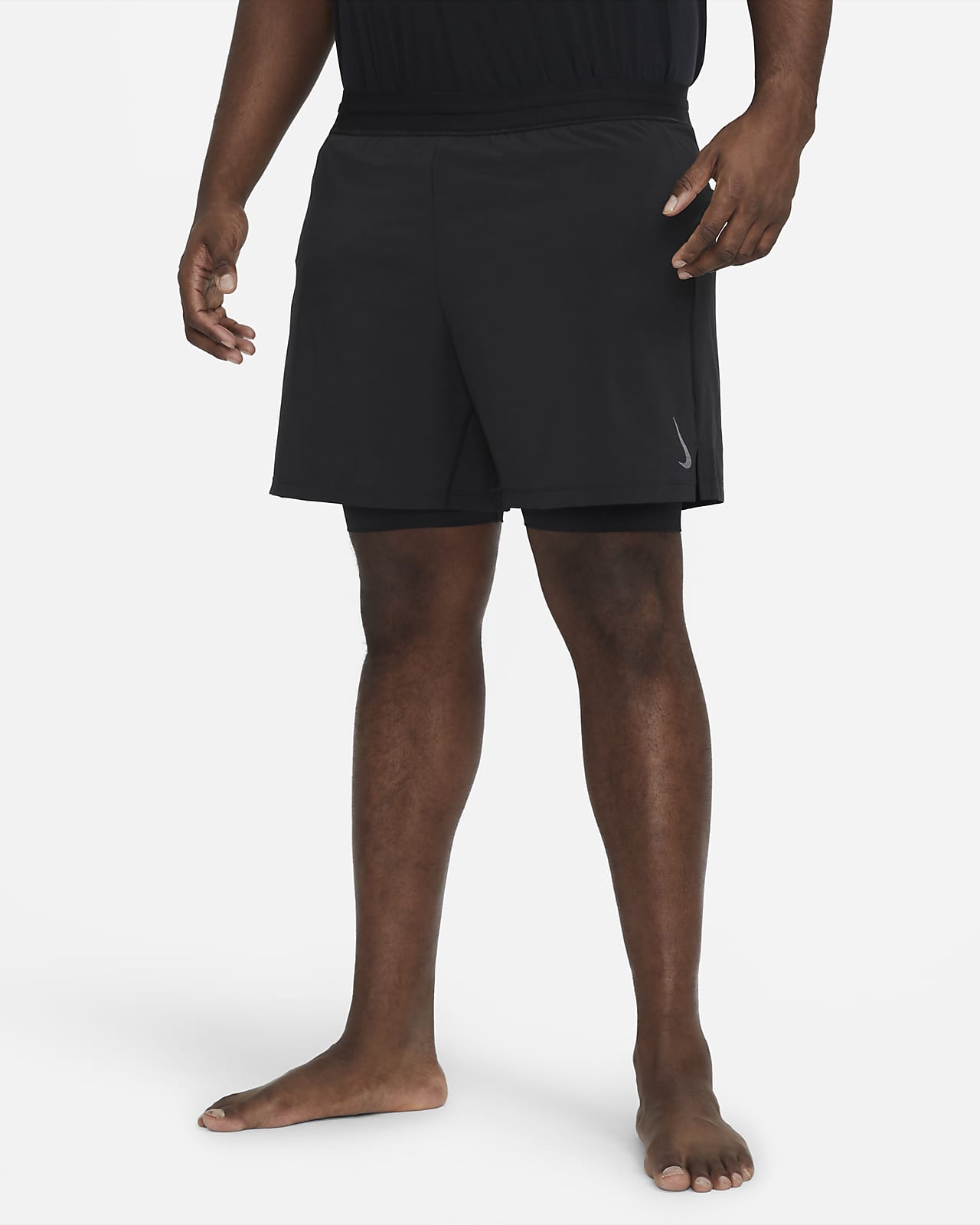 NIKE Yoga 2 in 1 Lined Shorts (dc5320-010) BLACK, SMALL