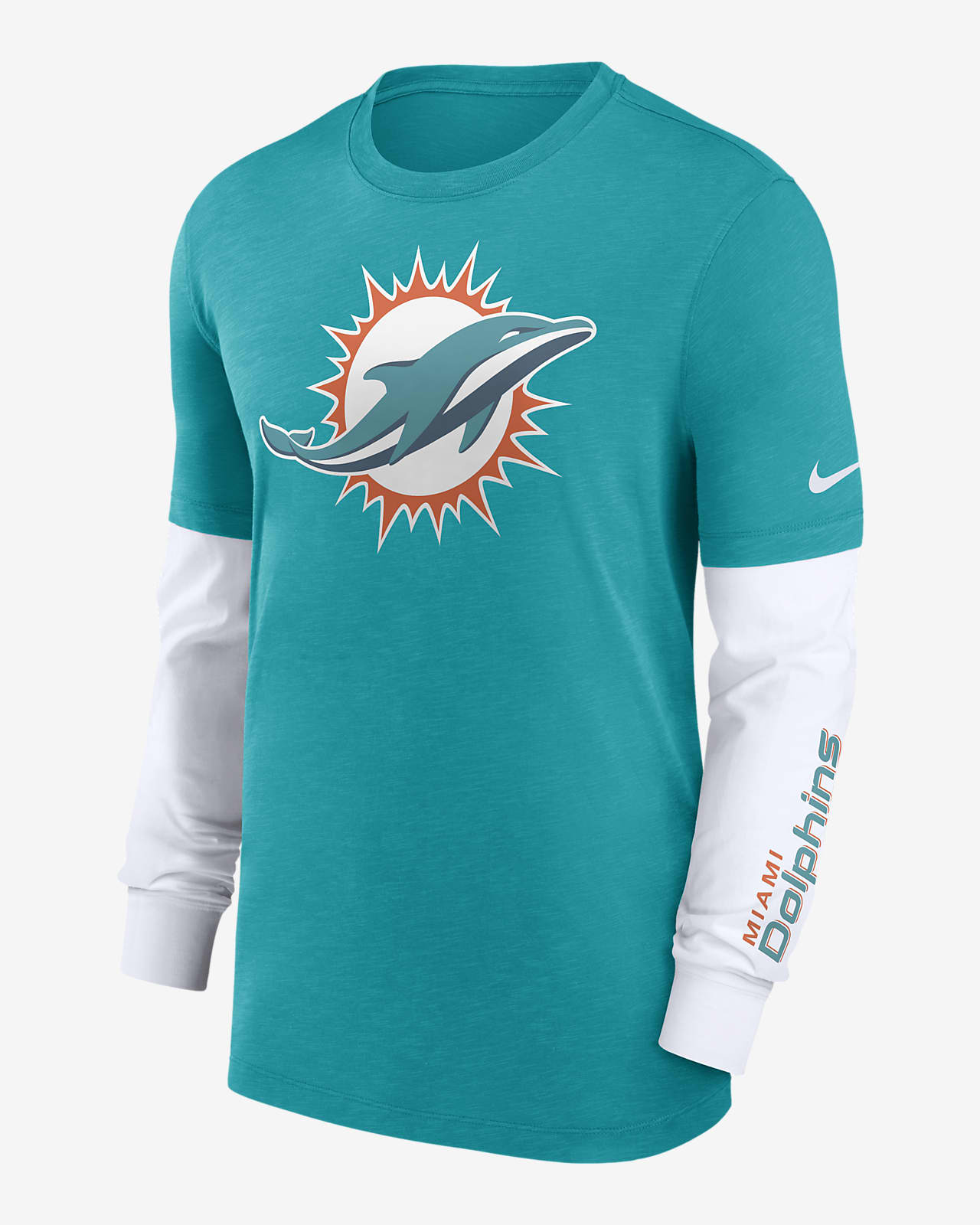 Miami Dolphins Nike Men's NFL Long-Sleeve Top in Green, Size: Small | 00BY01TN9P-05G