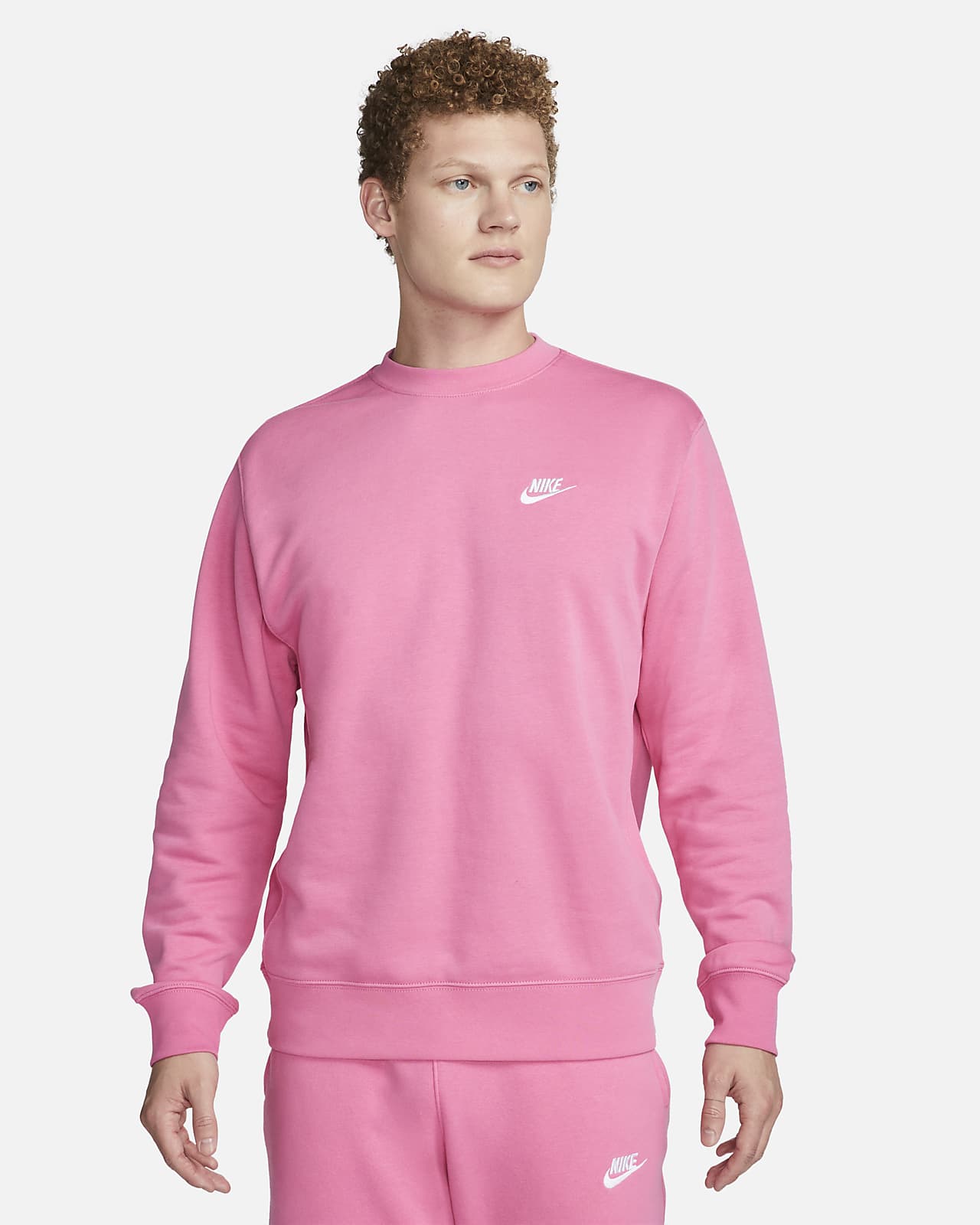 men's nike sportswear club stories french terry crewneck sweatshirt