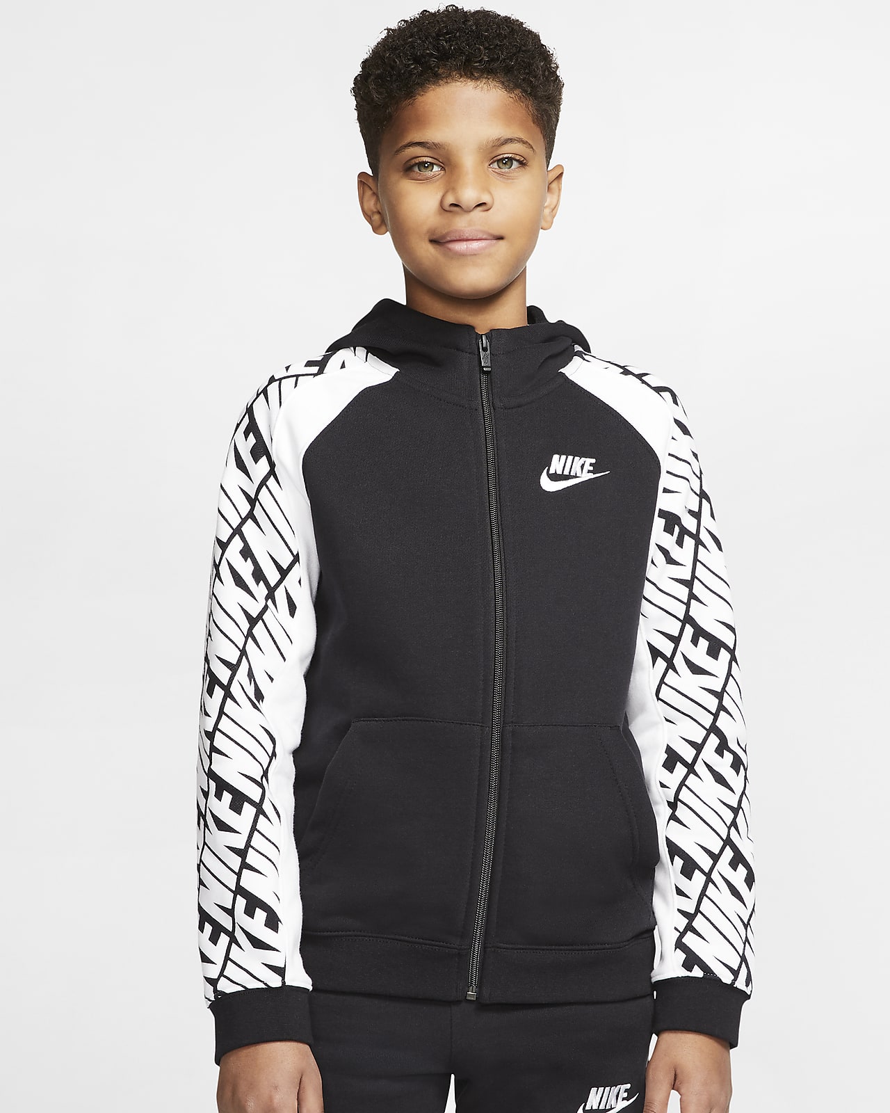 Nike Sportswear hettejakke i frotté til store barn (gutt Store barn Barn Fotball Hettegensere og gensere. Nike NO