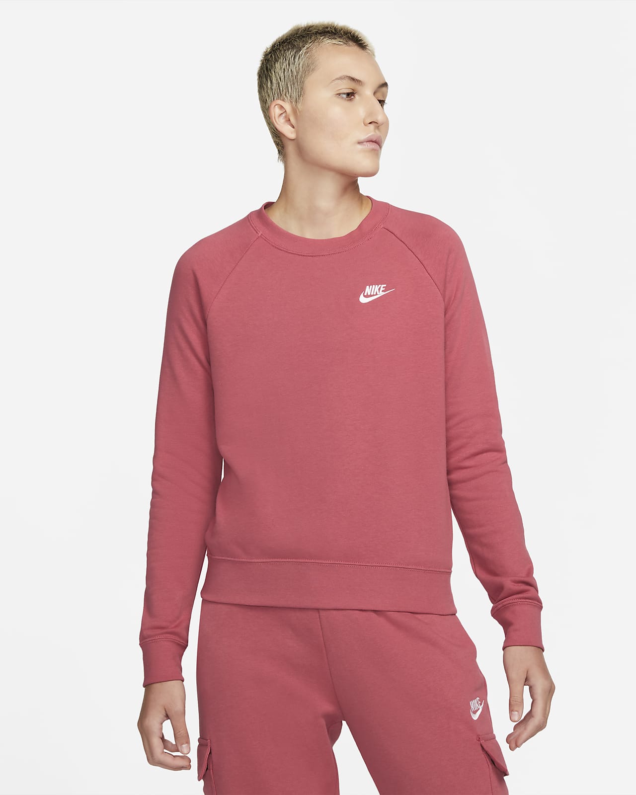 Nike Sportswear Essential Fleecetop met ronde hals voor dames. Nike NL