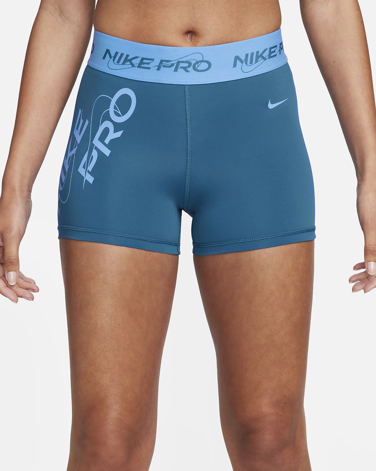 Nike Pro Dri-FIT Women's Mid-Rise 8cm (approx.) Graphic Training Shorts.  Nike AT